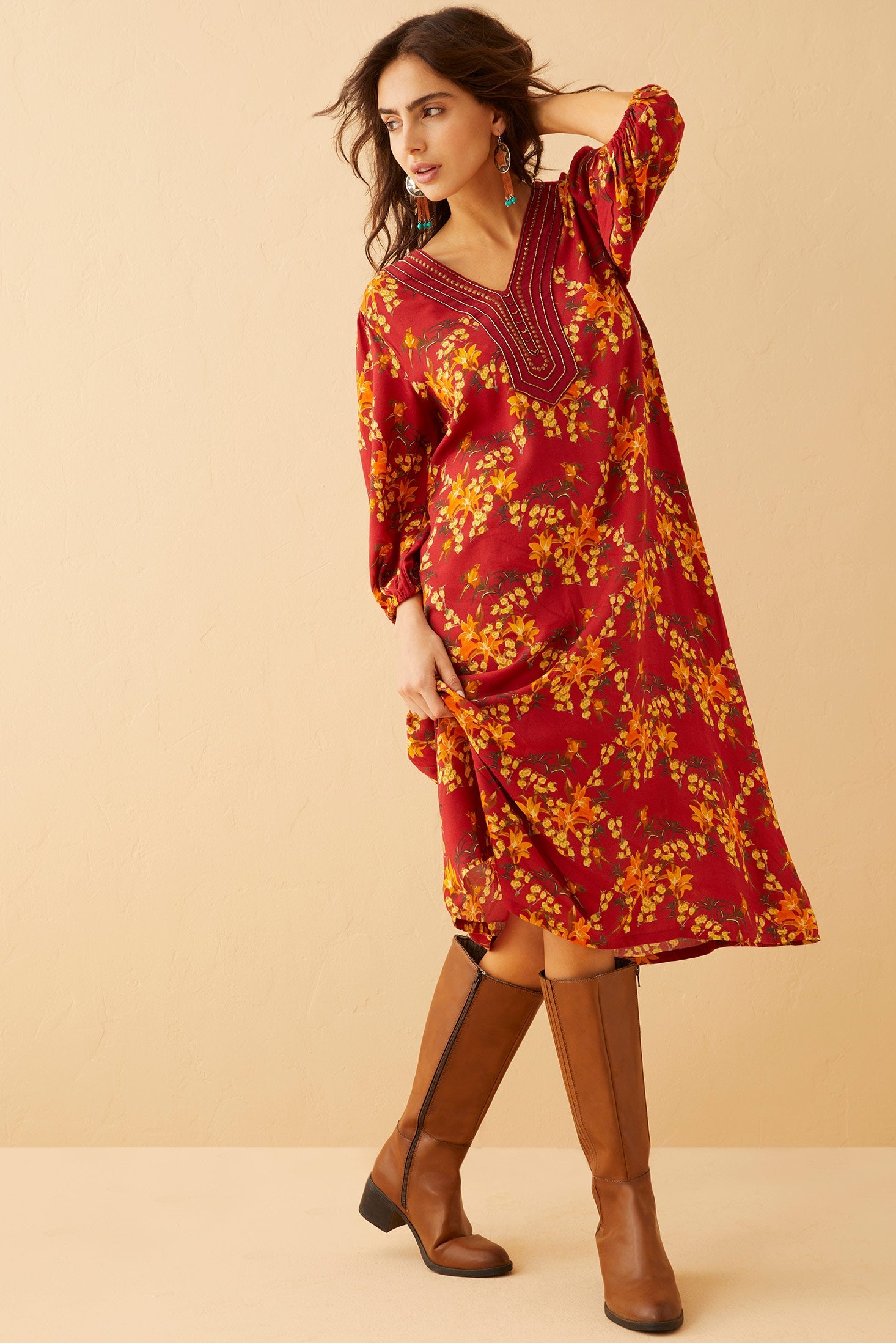 Chloe's Love Embroidered Sleeved Sundress - Myra USA