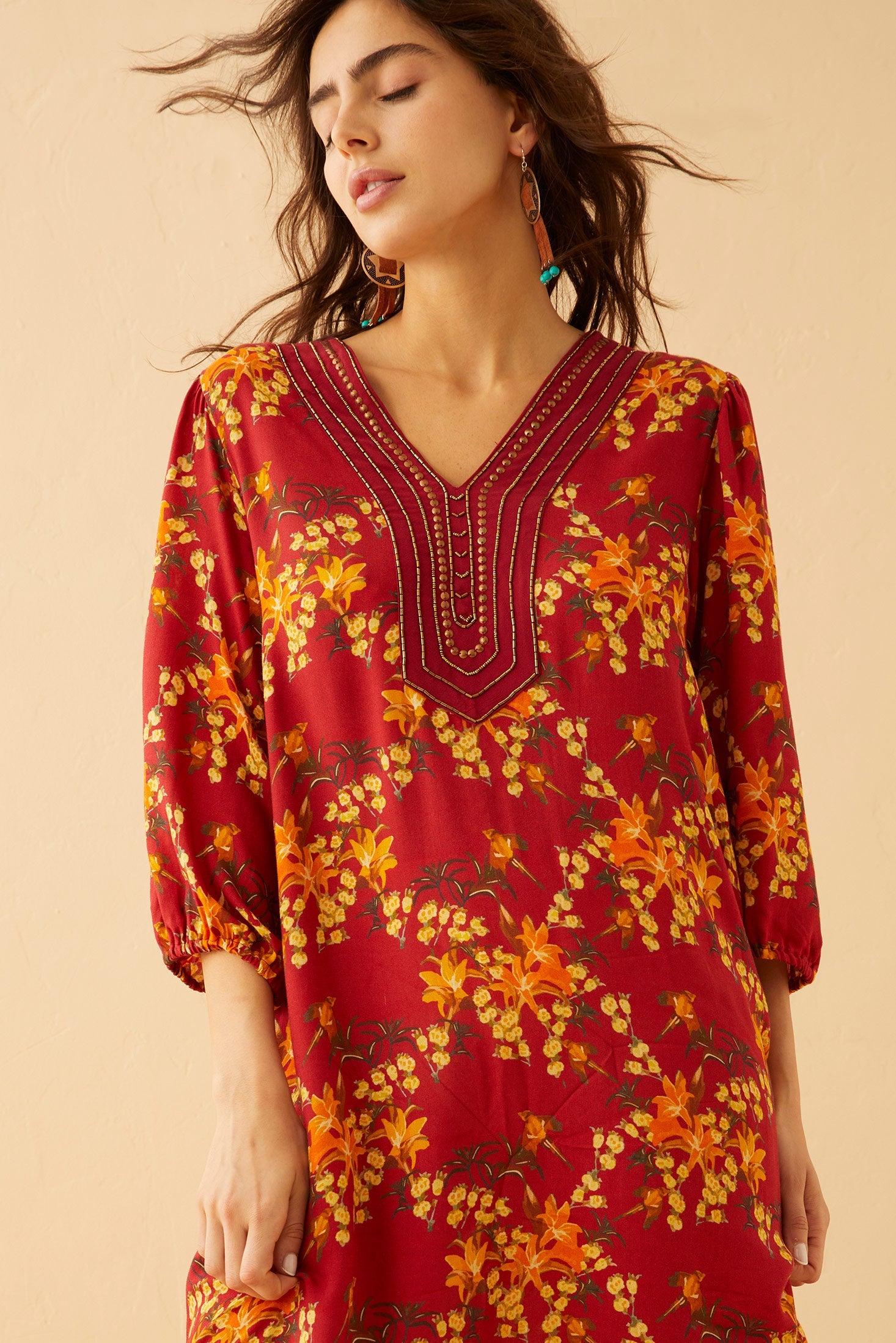Chloe's Love Embroidered Sleeved Sundress - Myra USA