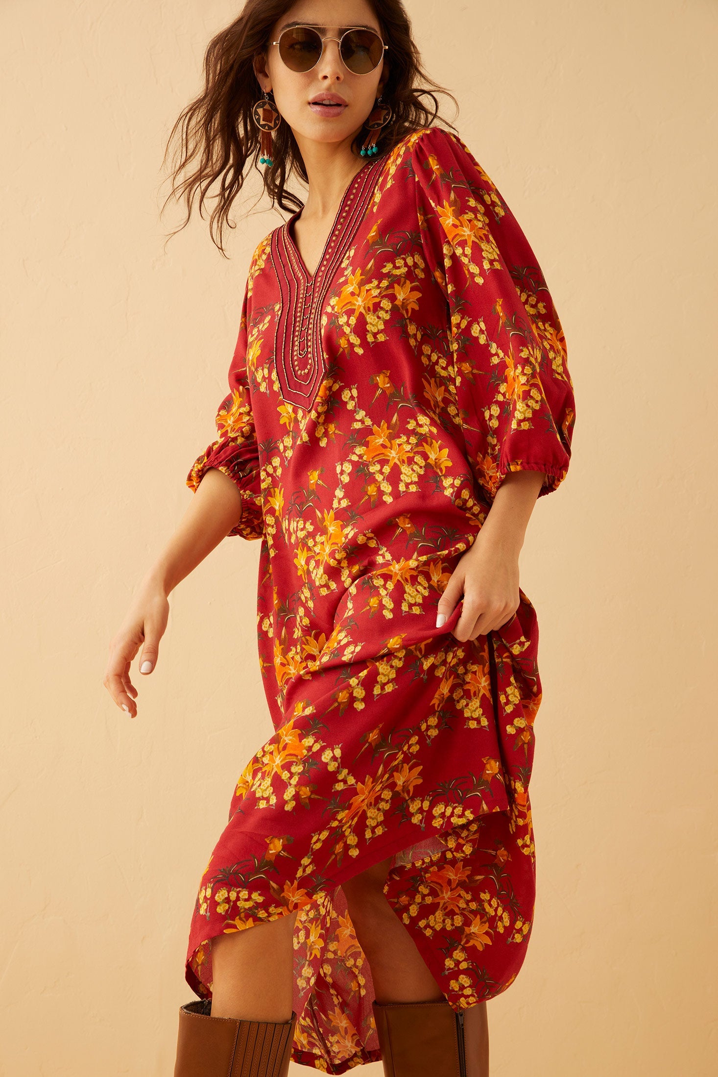 Chloe's Love Embroidered Sleeved Sundress - Myra USA