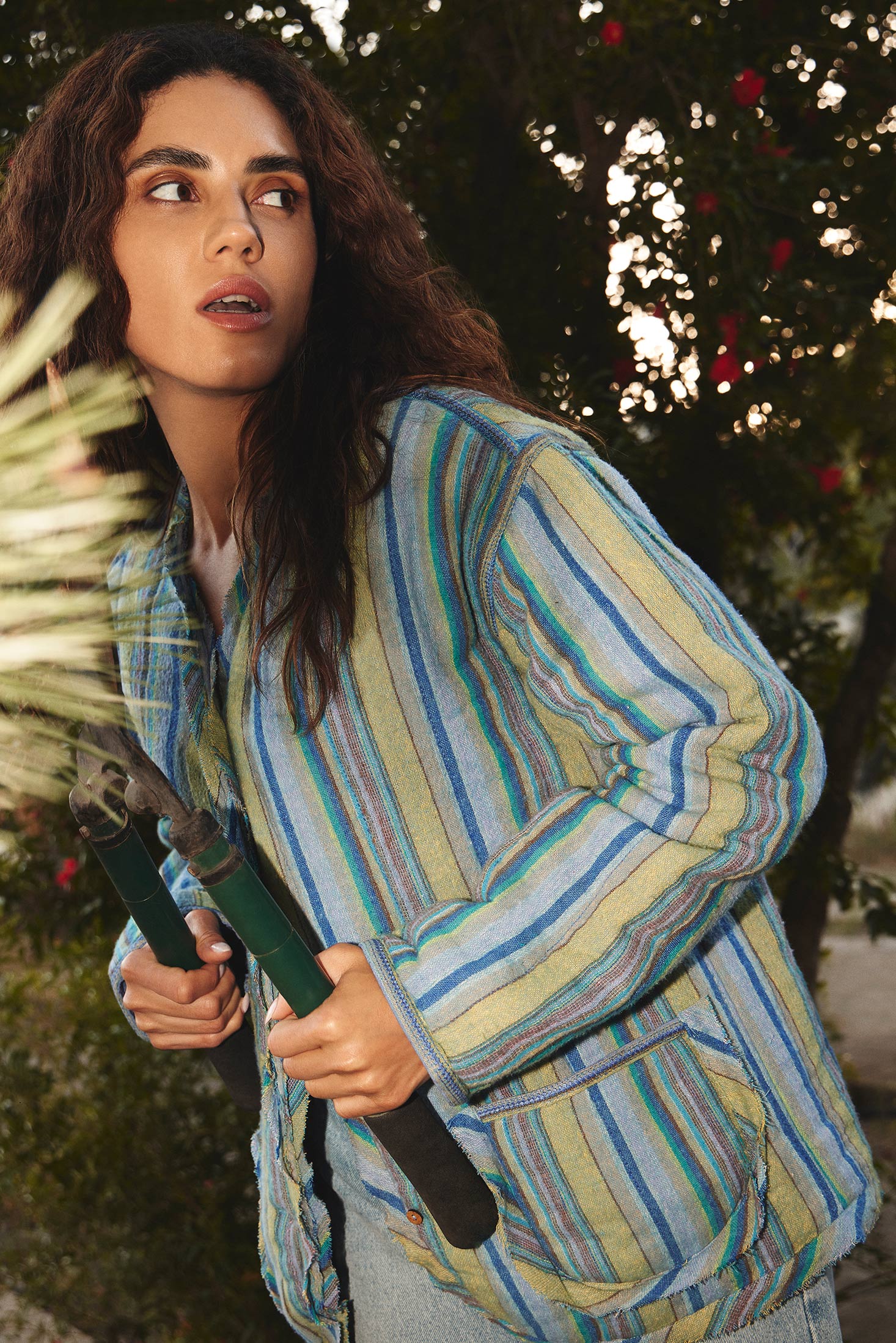 Earlene Striped Button Top - Myra USA