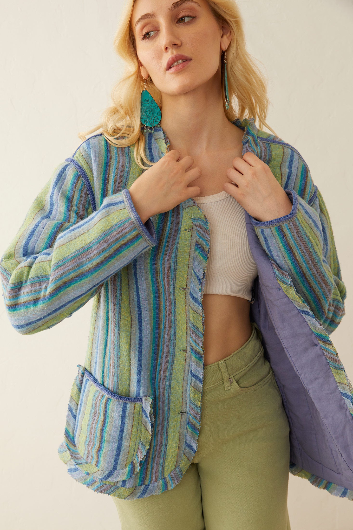 Earlene Striped Button Top - Myra USA