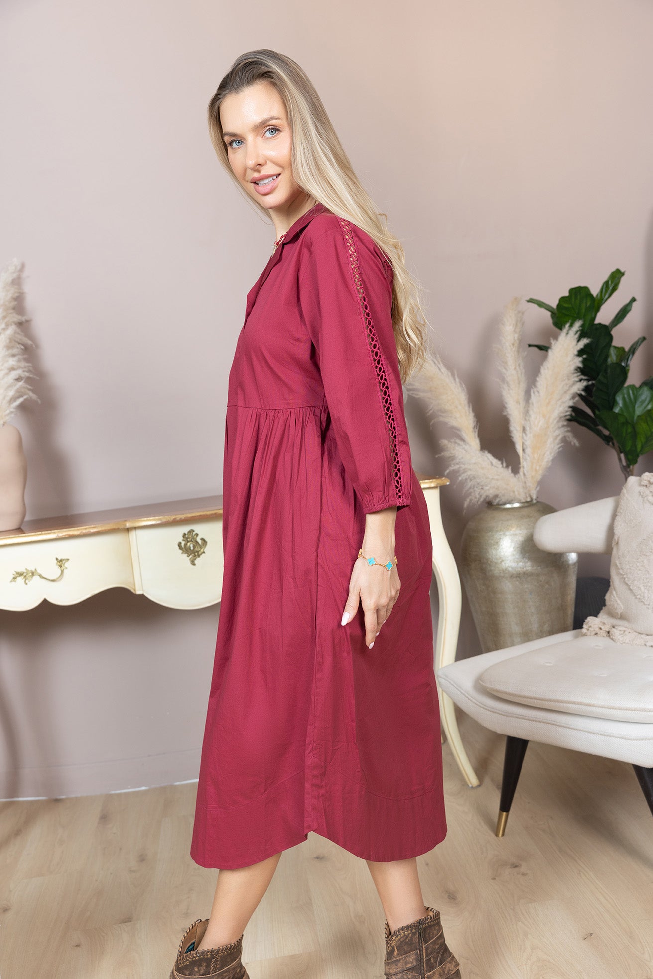 Ninika Drop Waist Dress -(SMALL) - Myra USA