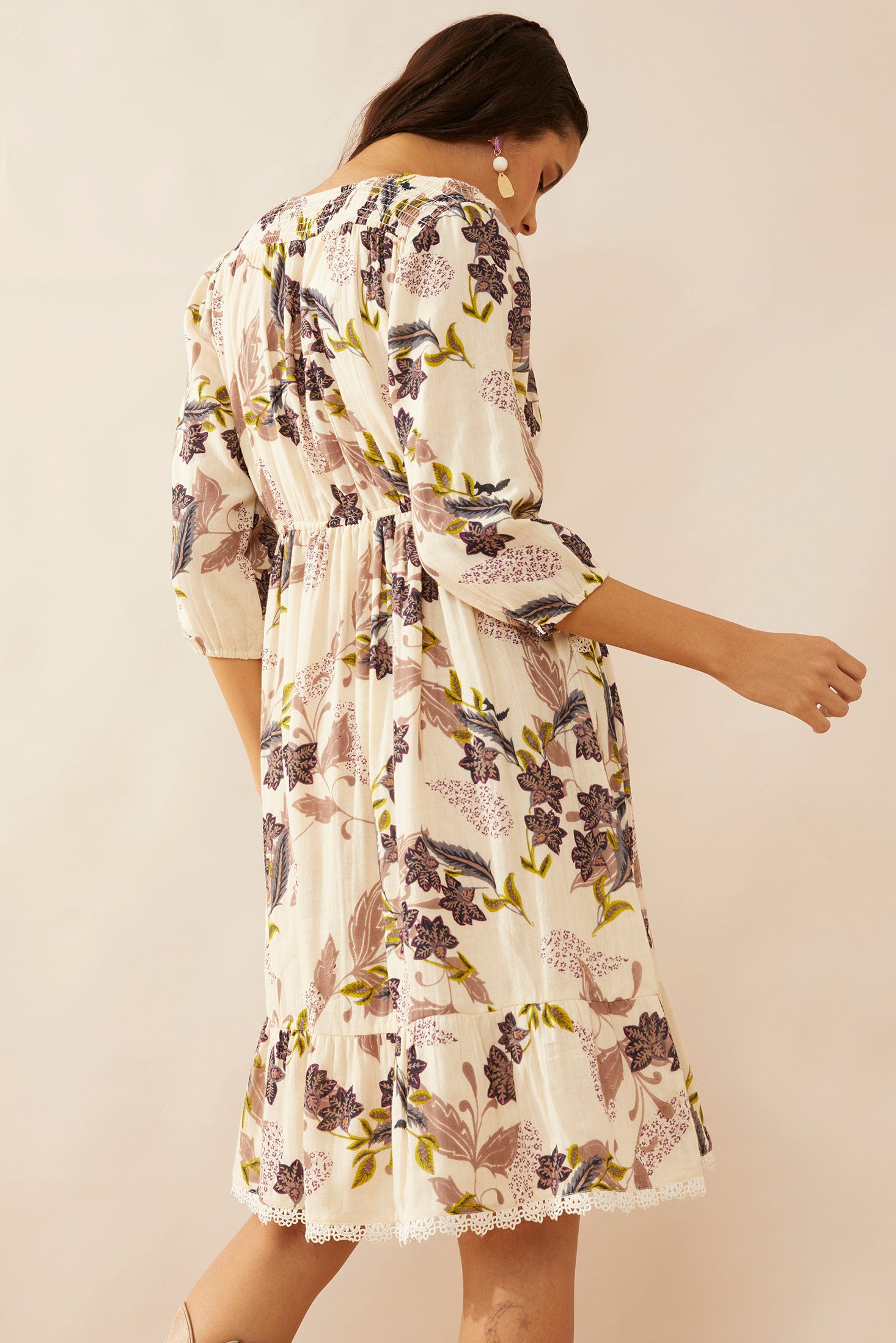 Gracie V-Neck Drop Waist Dress - Myra USA