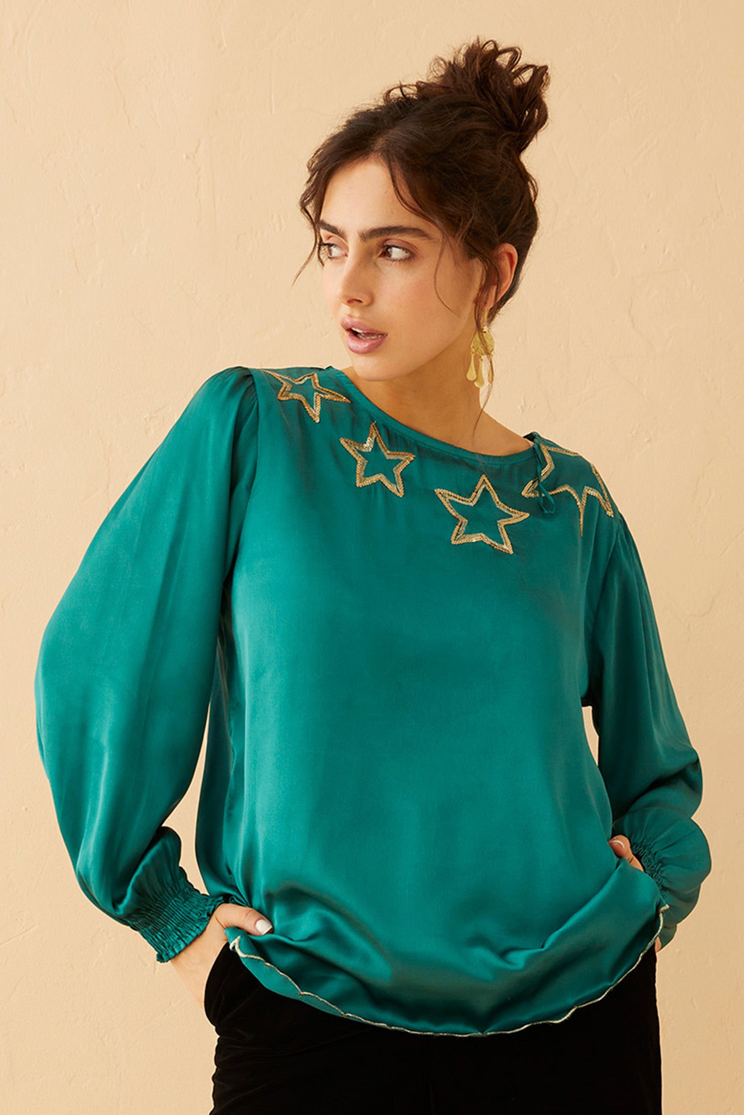 Shooting Stars Scoop Neck Top - Myra USA