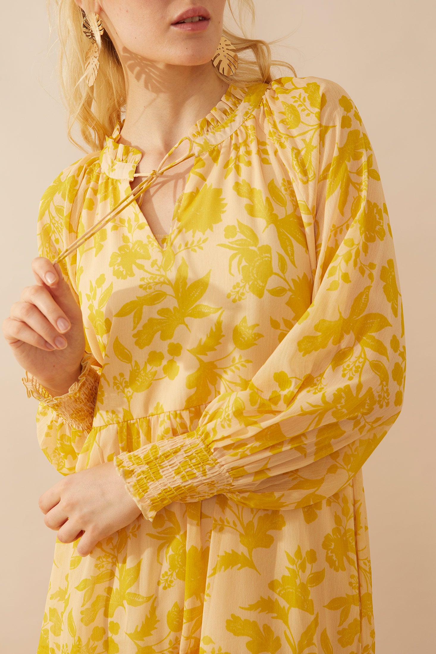 Eliana Gold Empire Dress - Myra USA