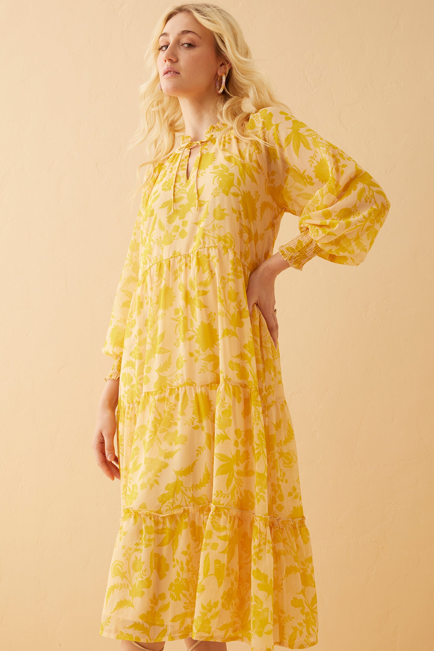 Eliana Gold Empire Dress - Myra USA