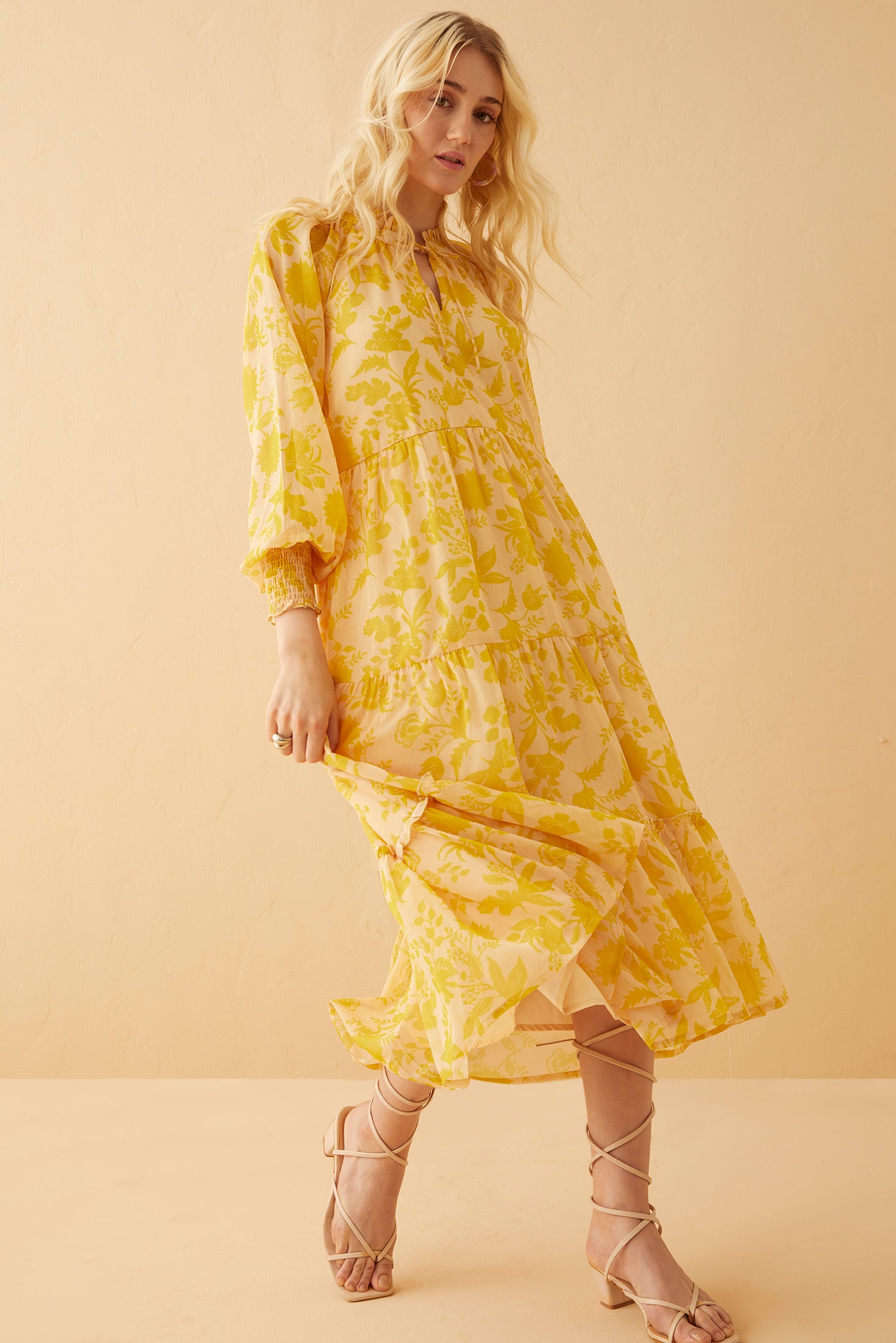 Eliana Gold Empire Dress - Myra USA