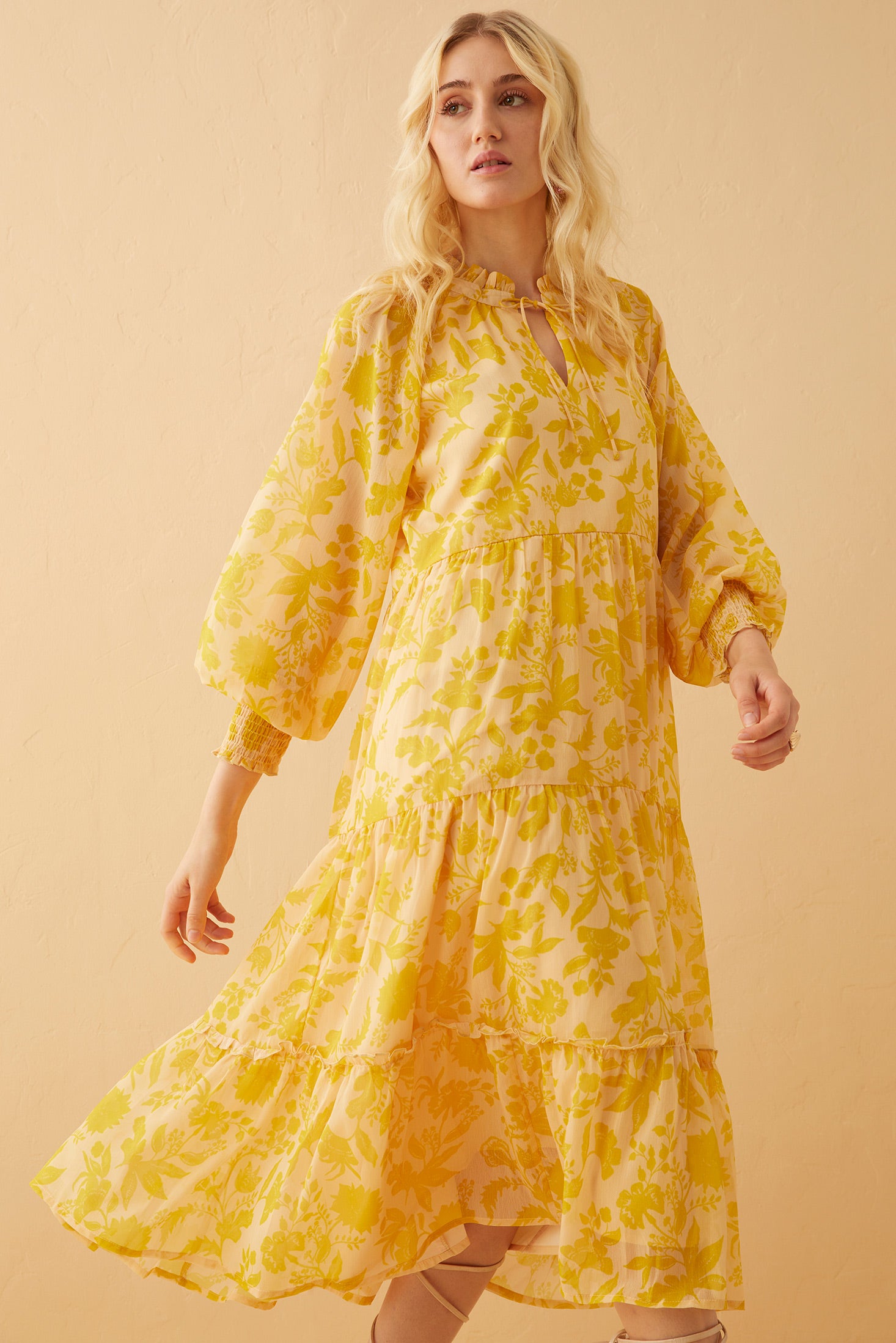 Eliana Gold Empire Dress - Myra USA