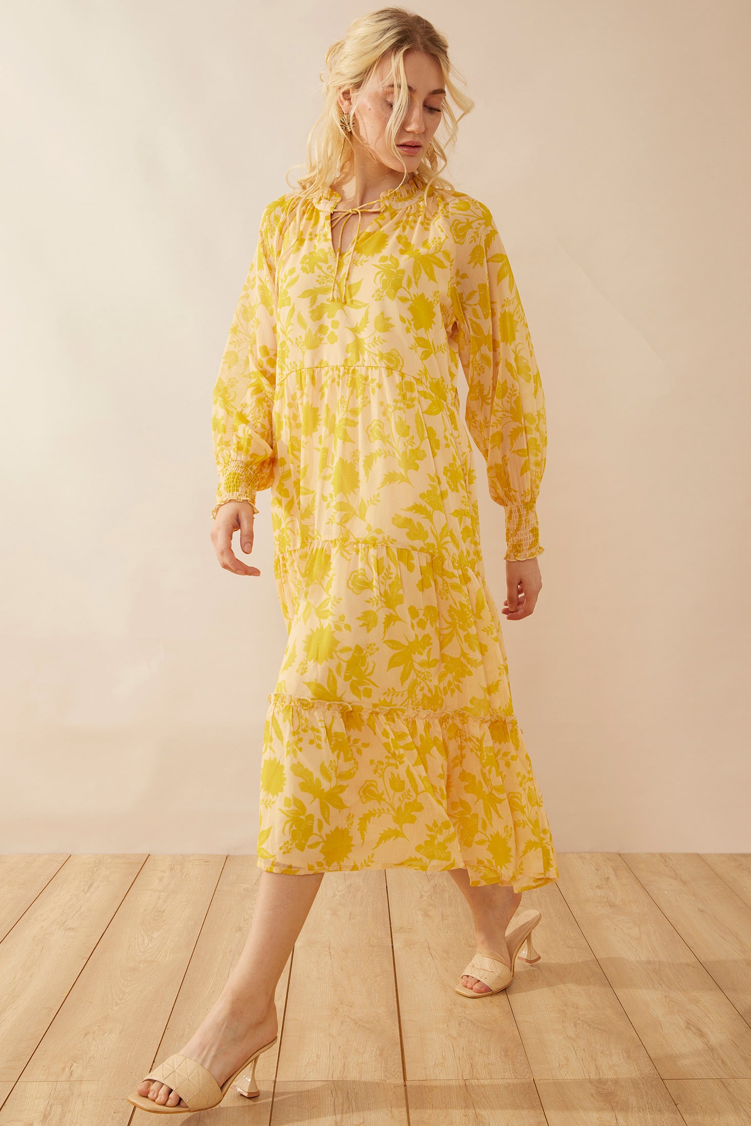 Eliana Gold Empire Dress - Myra USA
