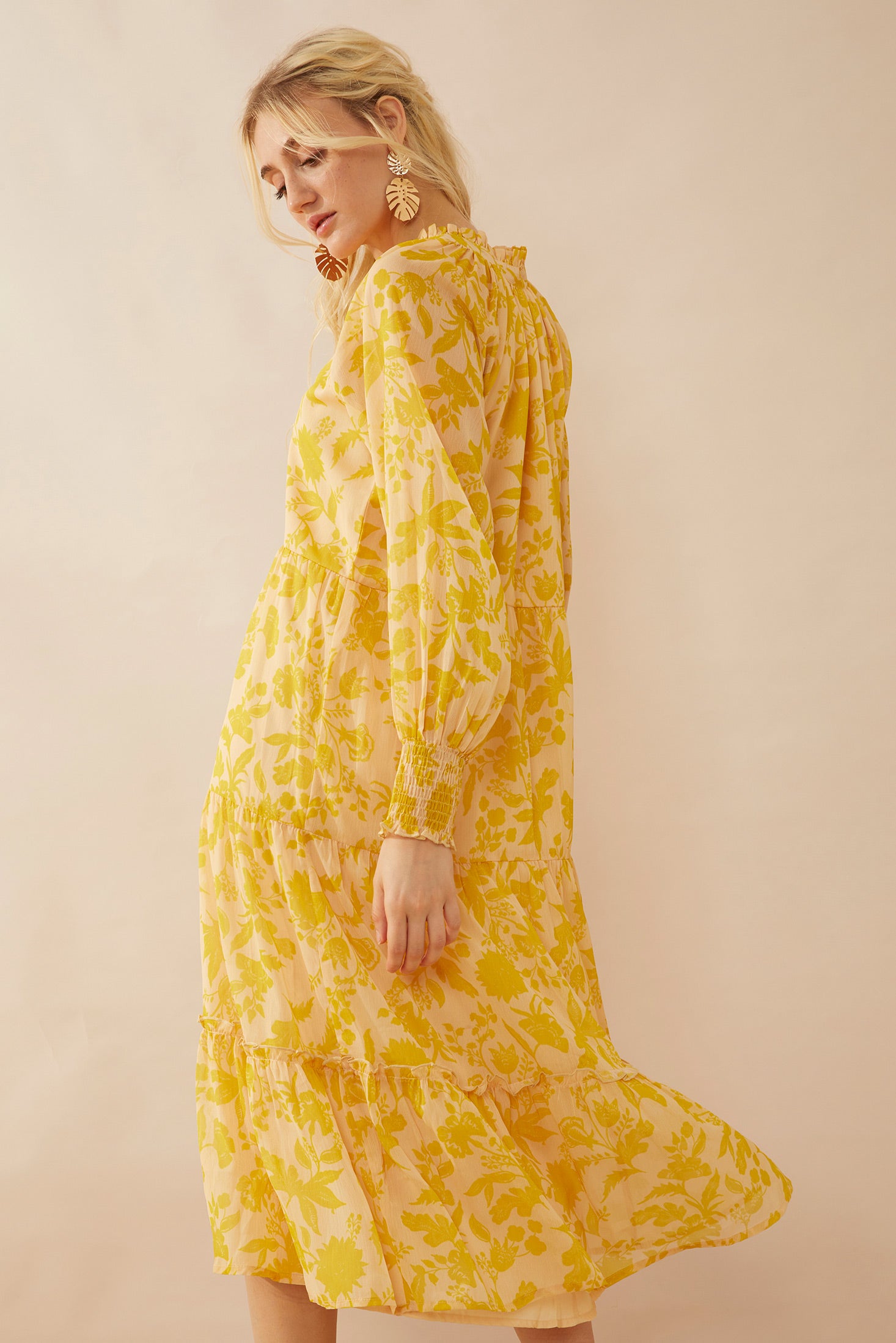 Eliana Gold Empire Dress - Myra USA