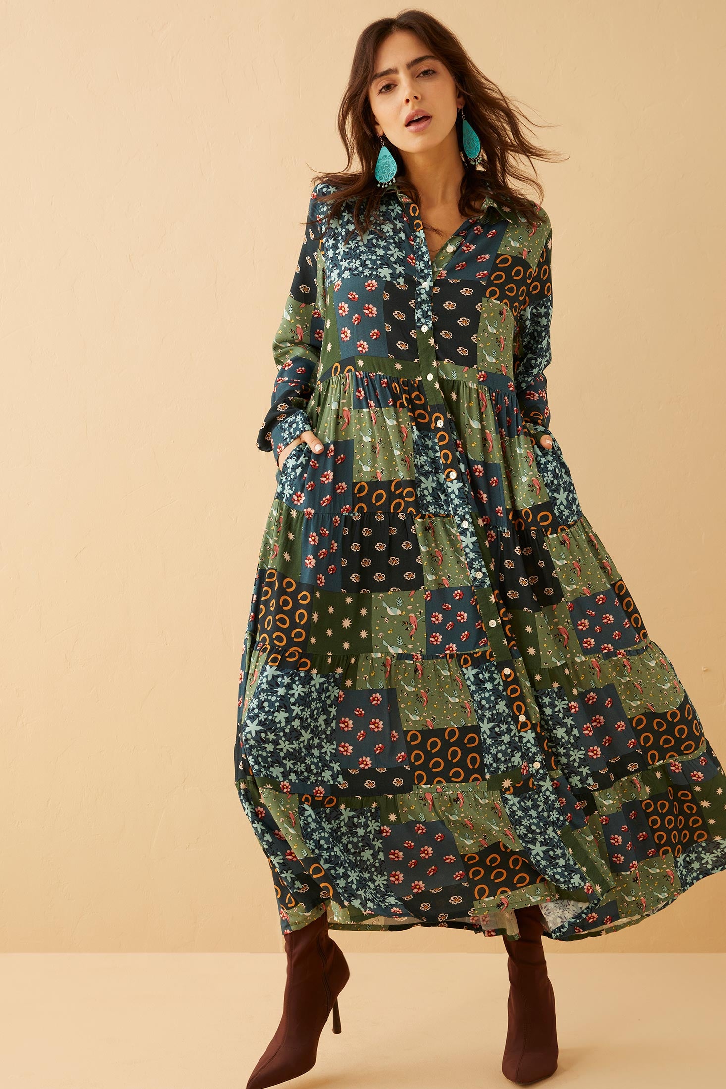 Julianna Colorblock Drop Waist Dress - Myra USA