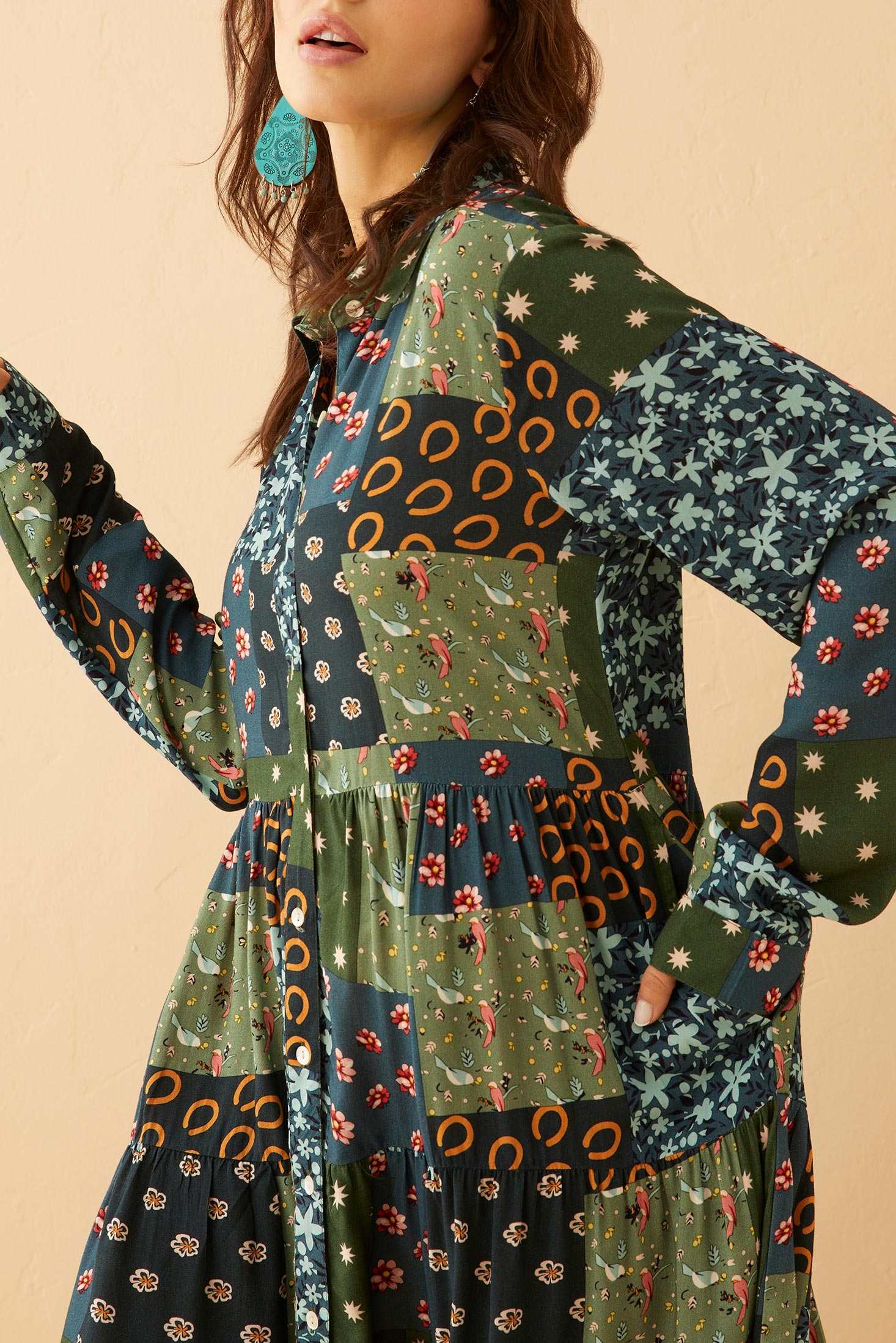 Julianna Colorblock Drop Waist Dress - Myra USA