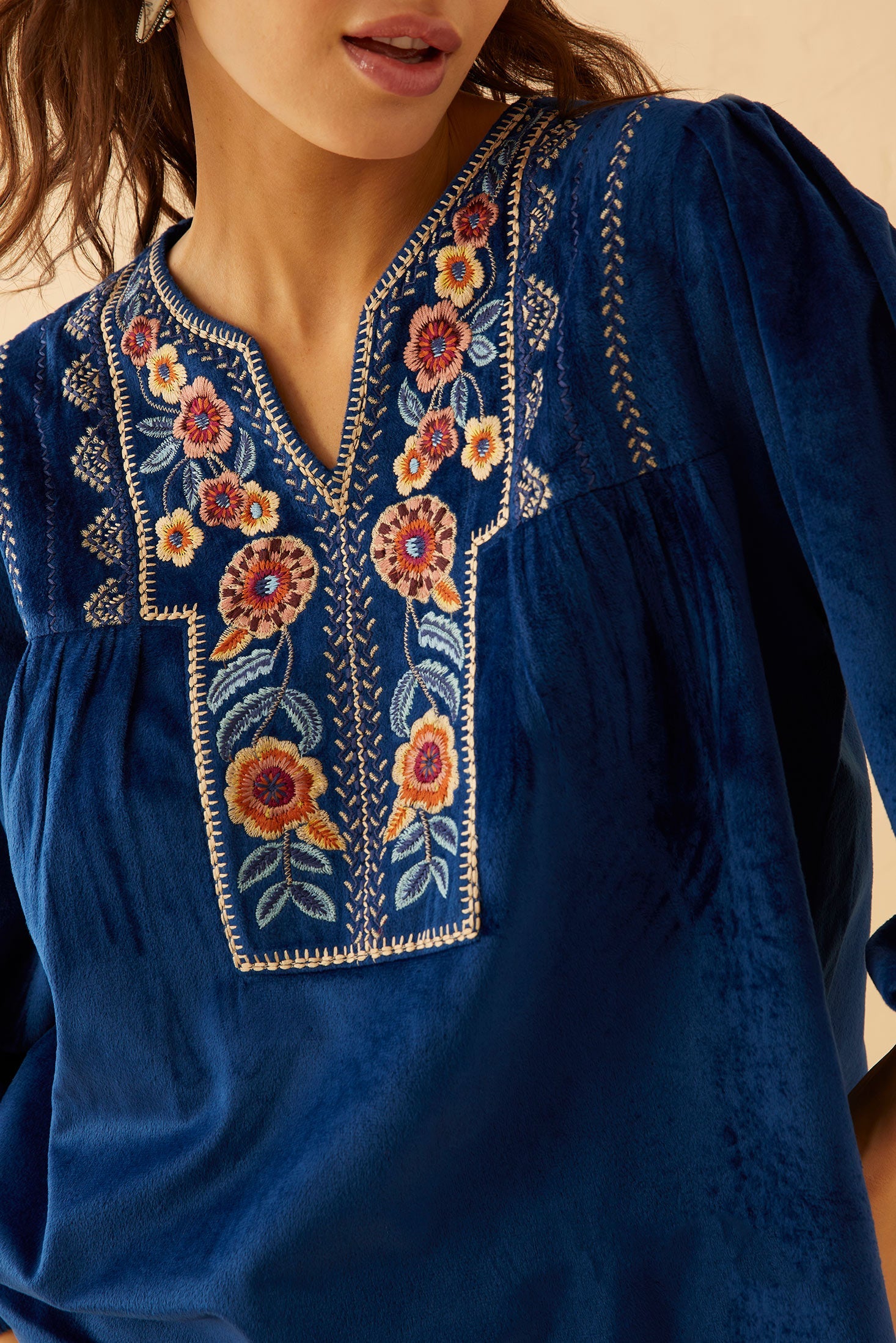 Juliana Azure Embroidered Top - Myra USA