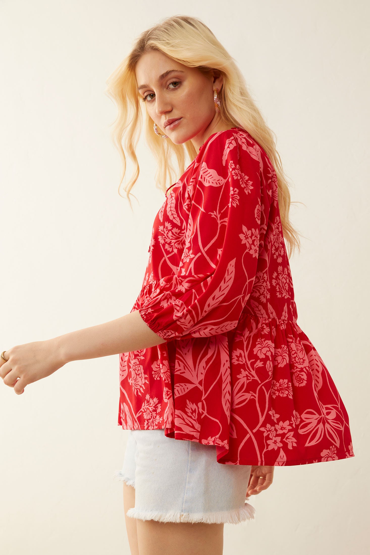 Flora's Realm Peplum Top - Myra USA