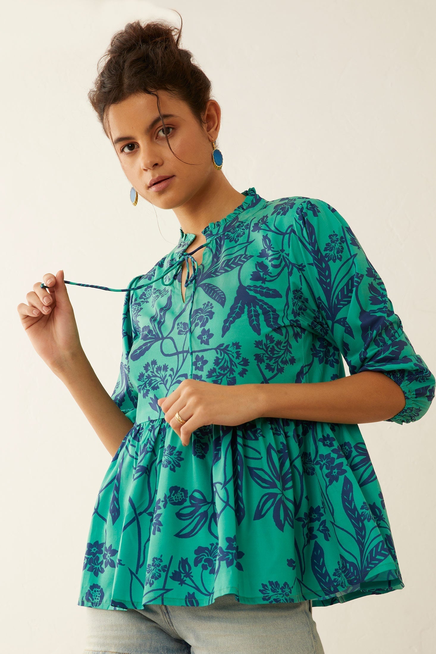 Artemis Floral Peplum Top - Myra USA