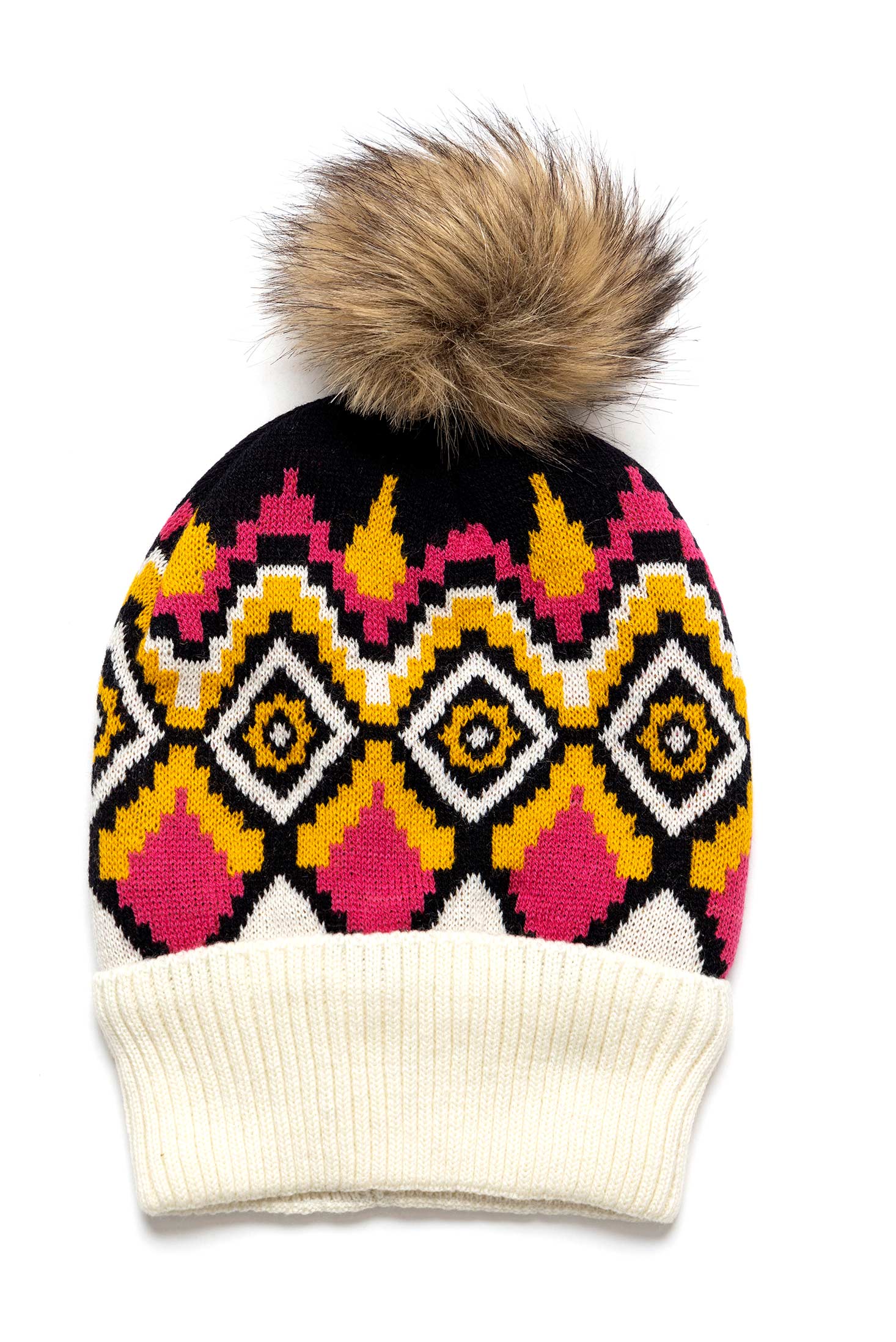 Shilo Beanie in Ebony & Pink - Myra USA