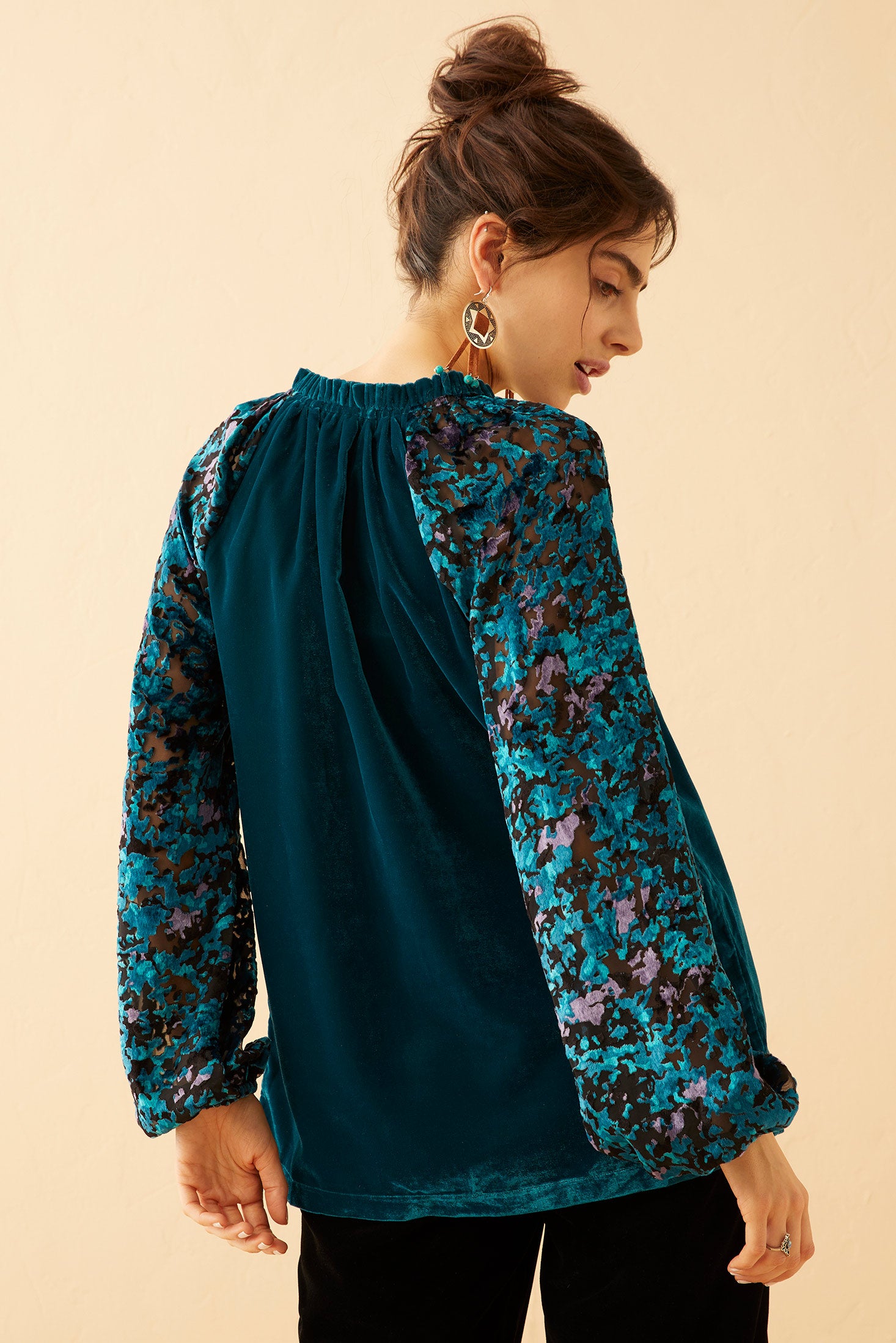 Zandra Velvet V-Neck Top - Myra USA
