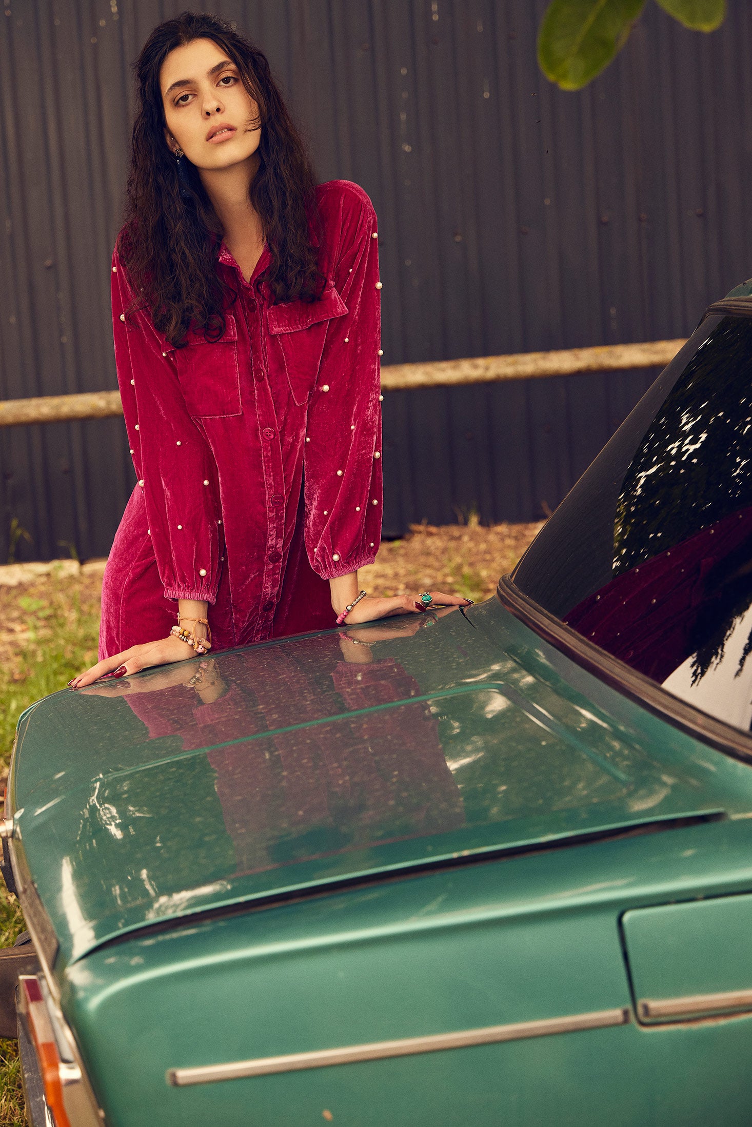 Victoria Velvet Shirt Dress - Myra USA