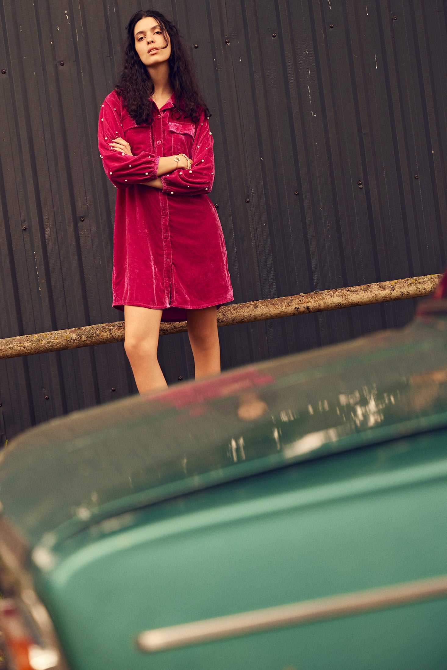 Victoria Velvet Shirt Dress - Myra USA