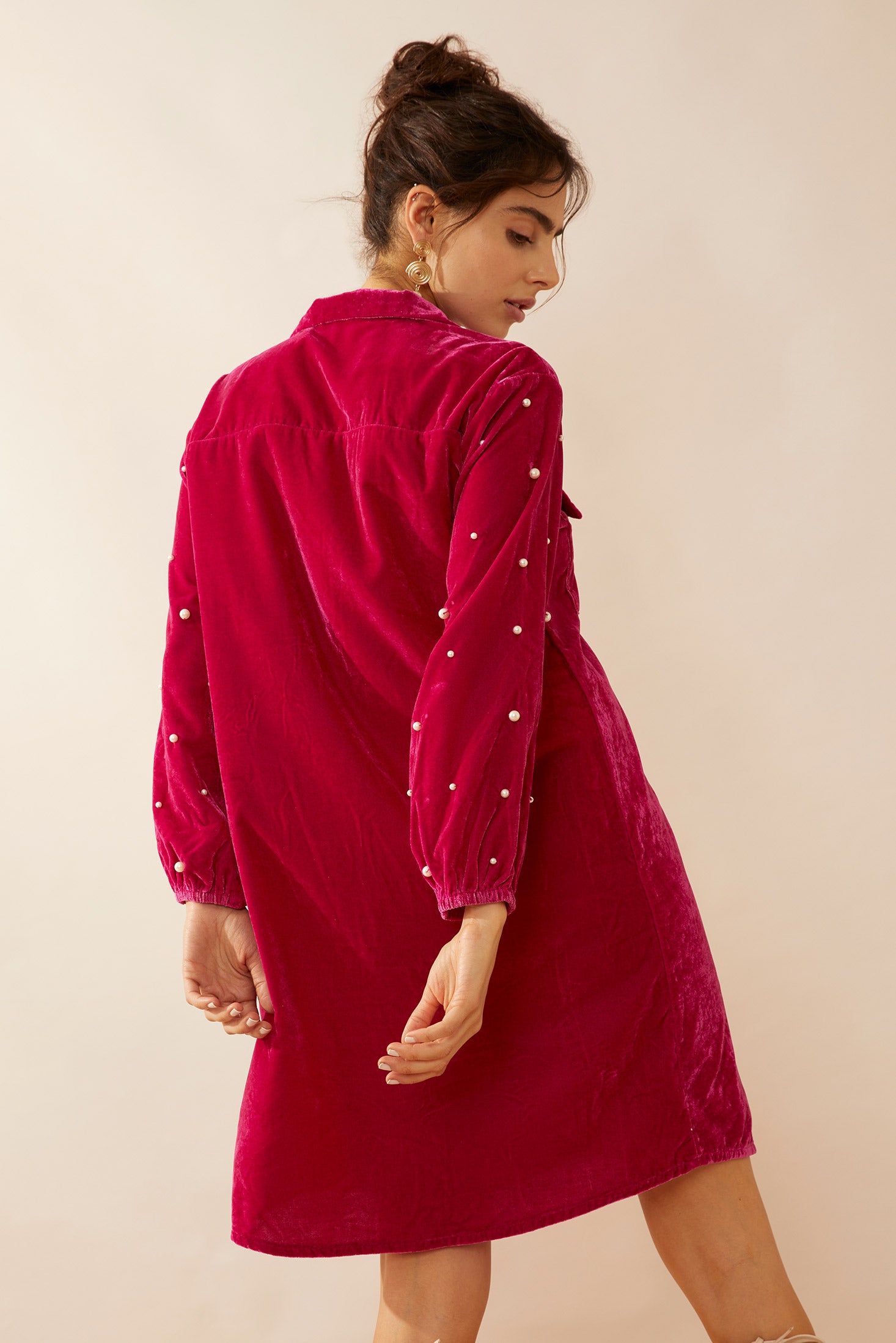 Victoria Velvet Shirt Dress - Myra USA