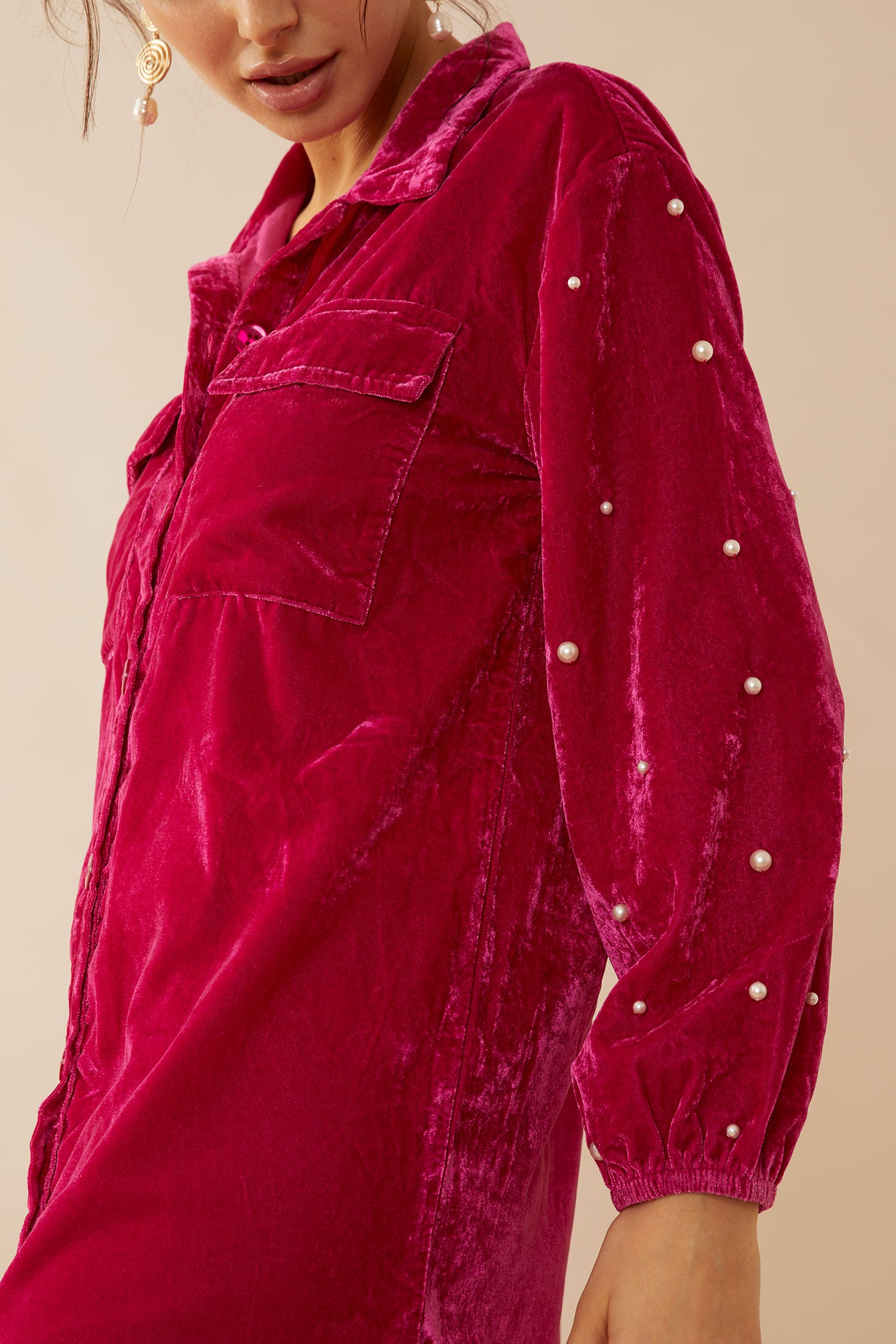 Victoria Velvet Shirt Dress - Myra USA