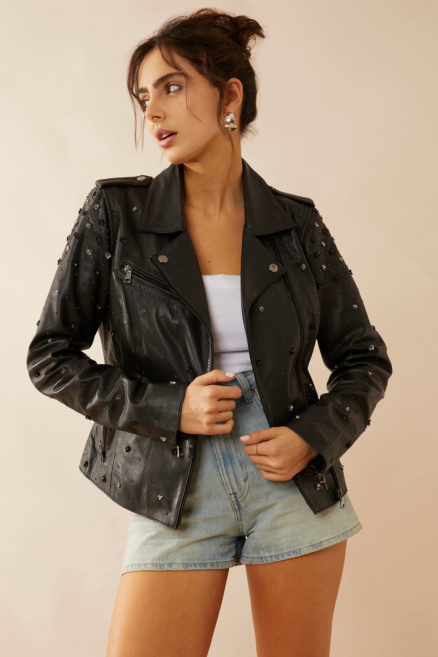 Brittany Shy Leather Jacket - Myra USA