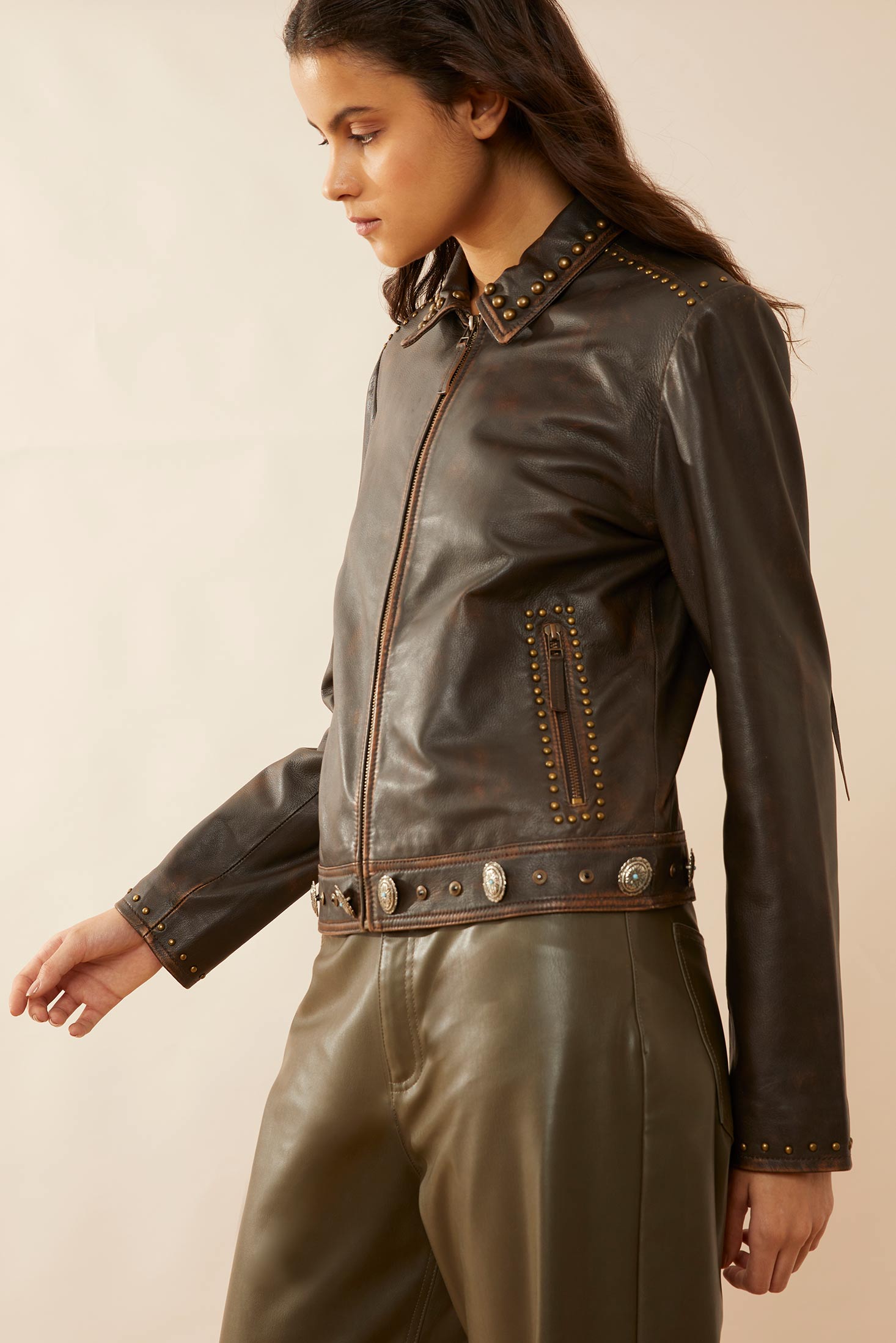 Harlow Fringed Leather Jacket - Myra USA