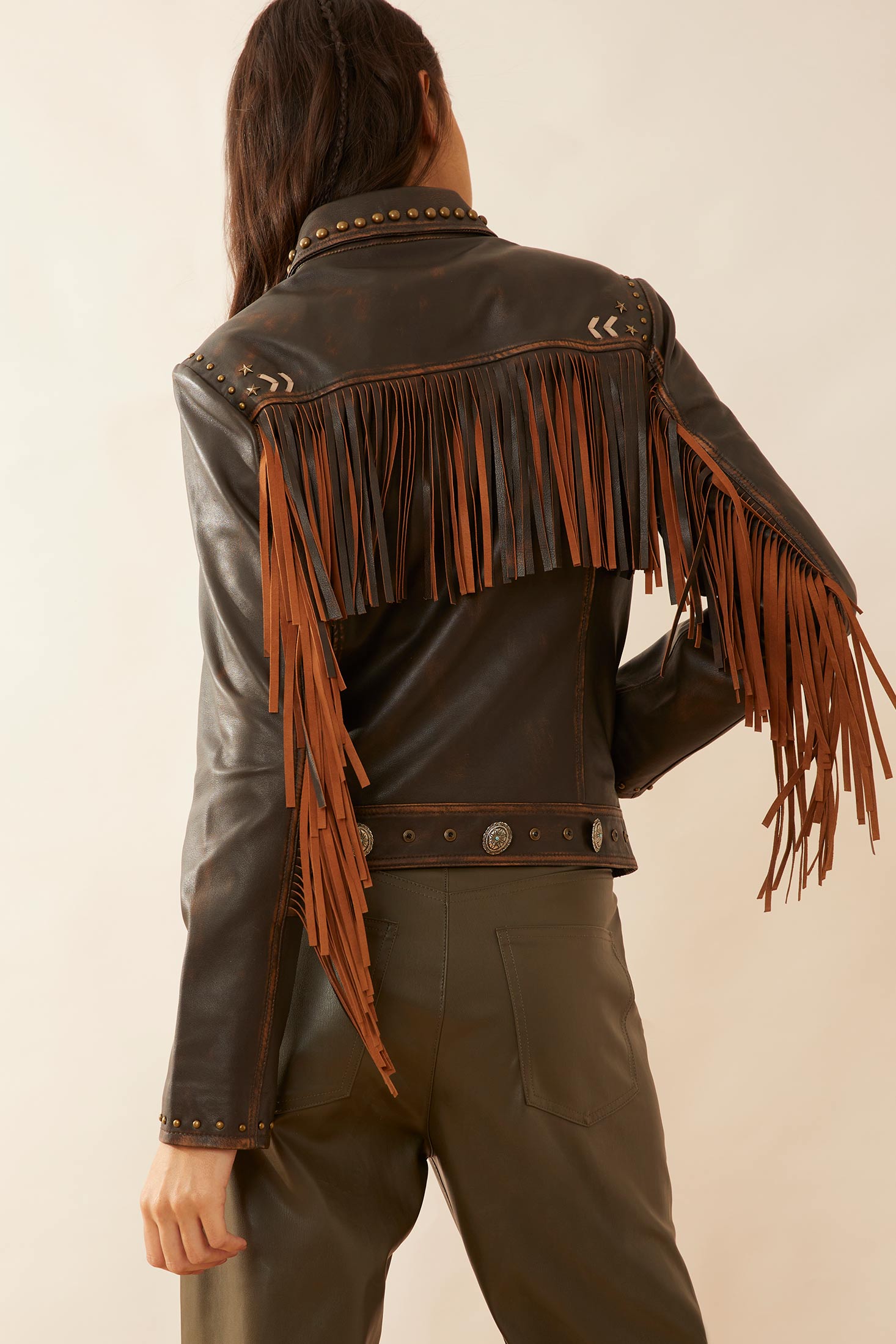 Harlow Fringed Leather Jacket - Myra USA
