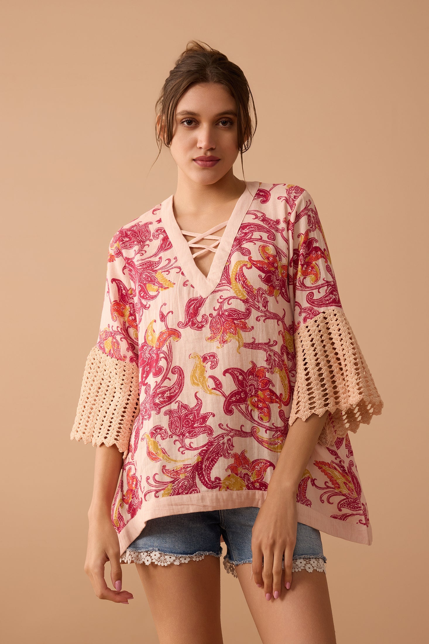 Ashley Flutter Top In Pink - Myra USA