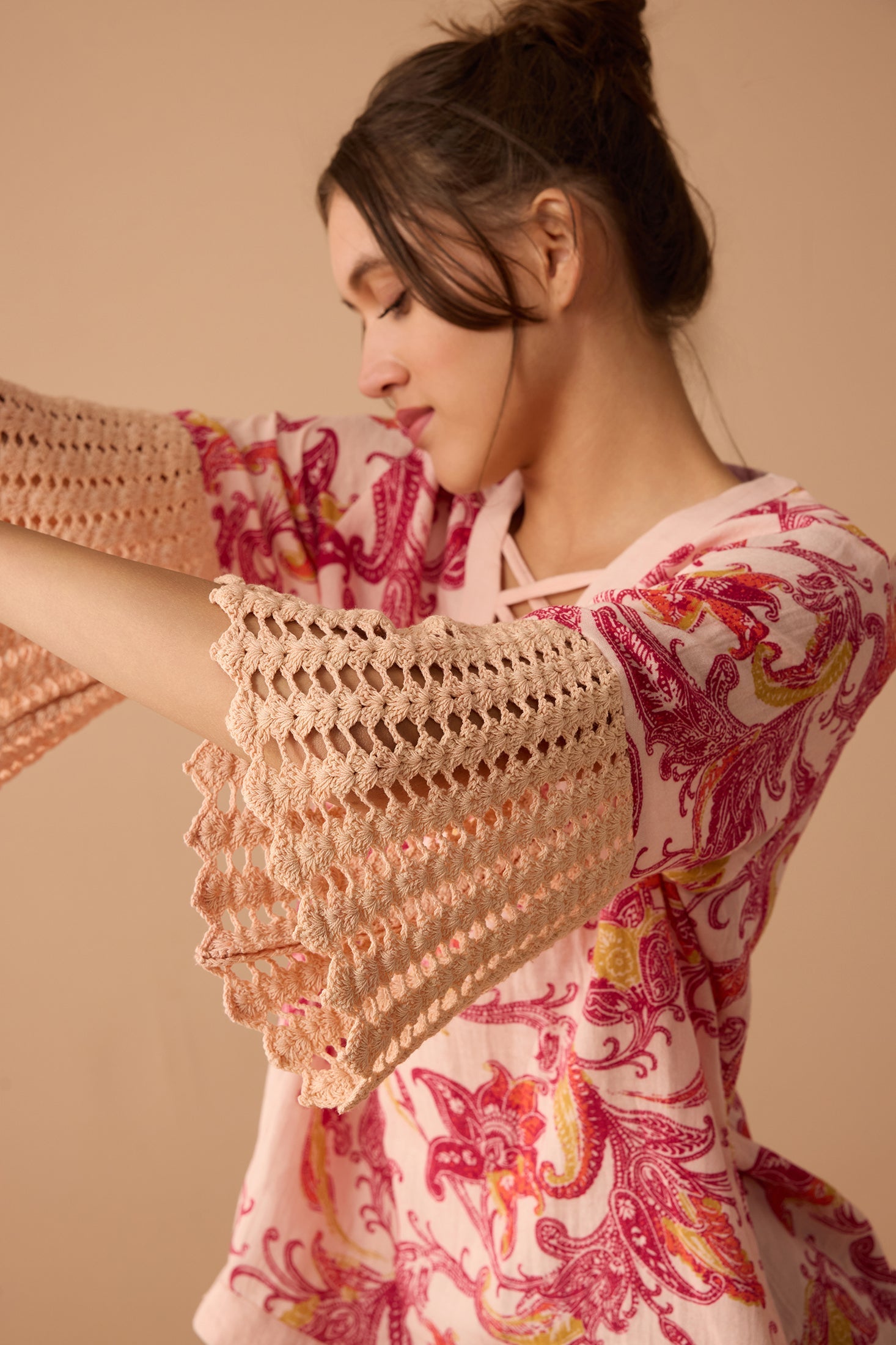 Ashley Flutter Top In Pink - Myra USA