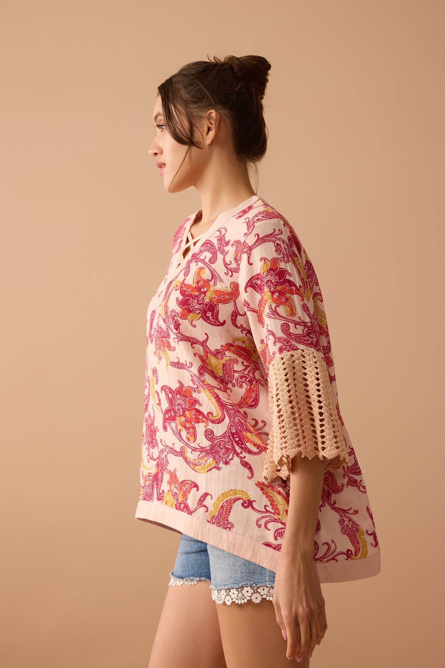 Ashley Flutter Top In Pink - Myra USA