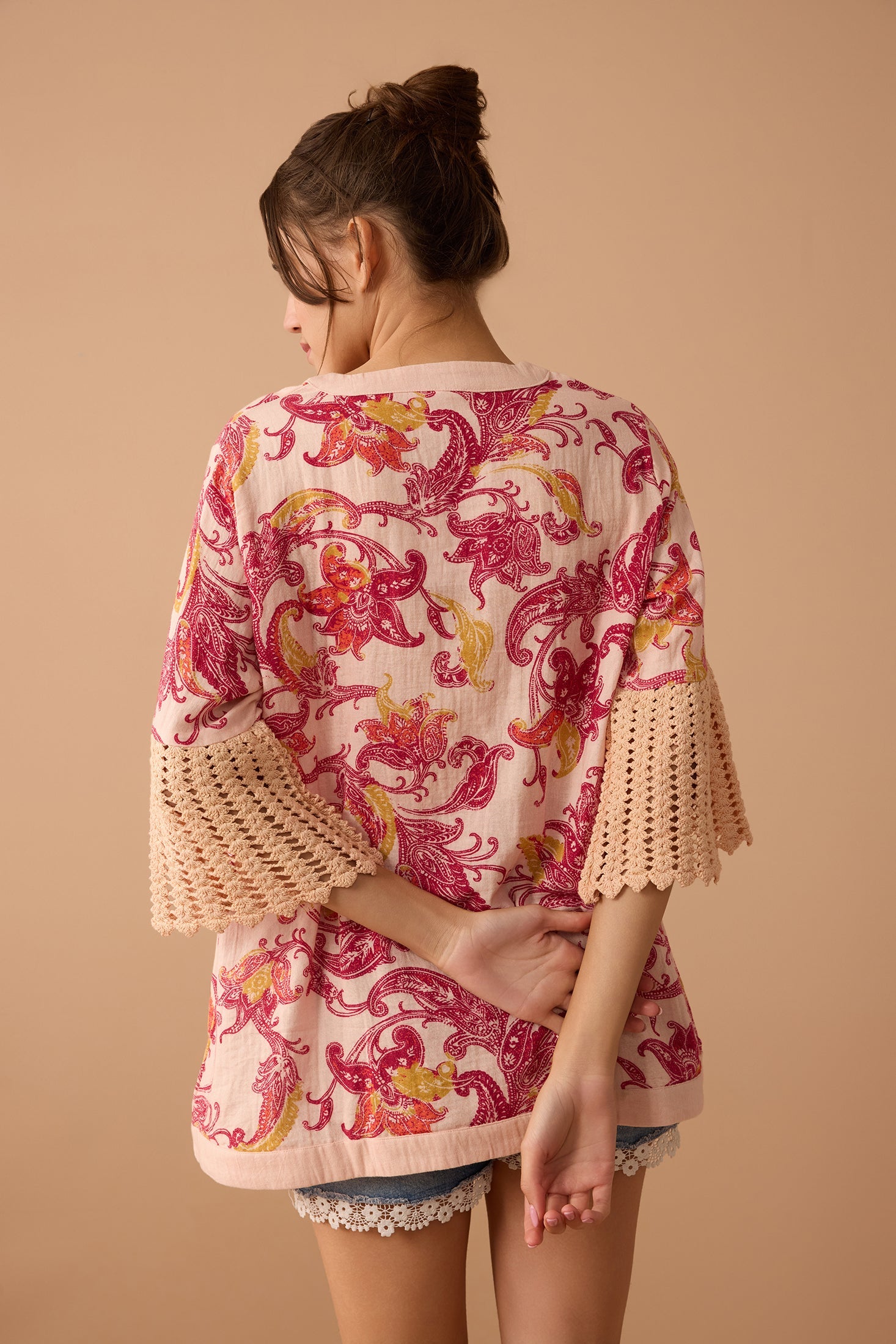 Ashley Flutter Top In Pink - Myra USA