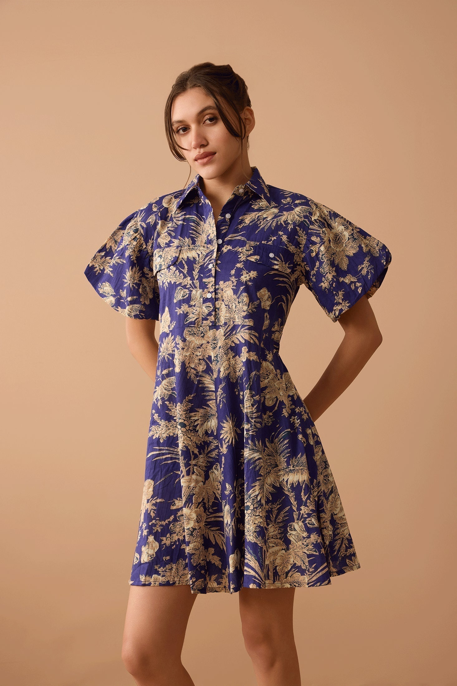 Midnight's Garden Dress In Blue - Myra USA