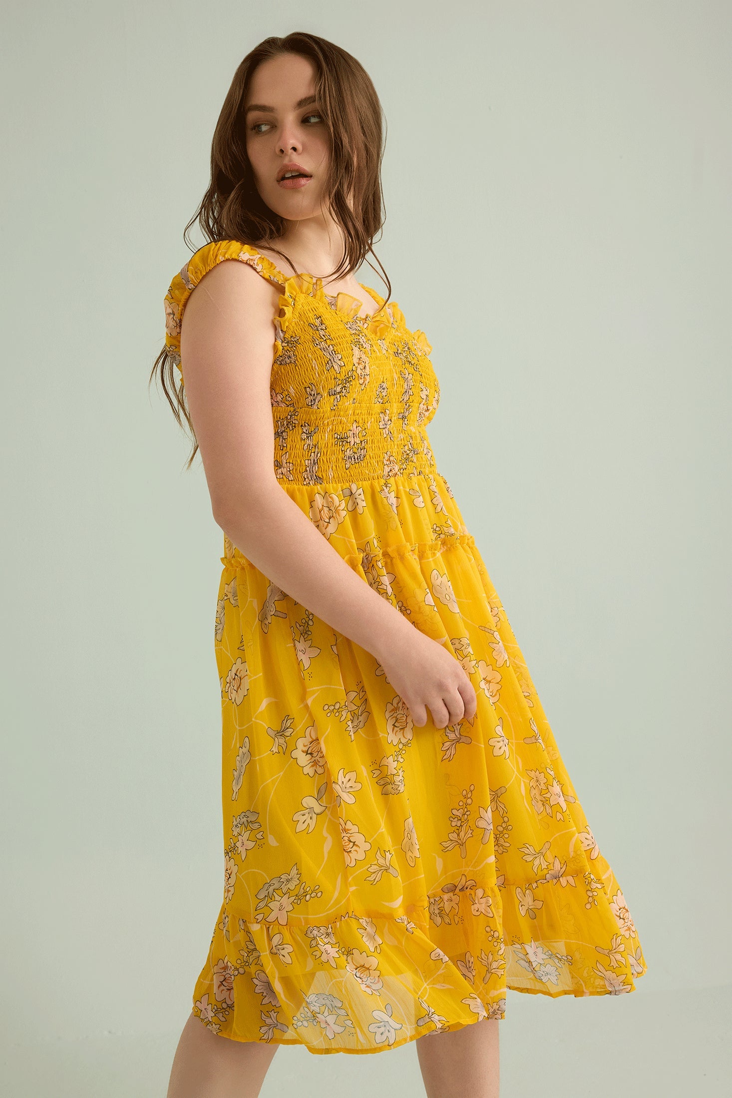 Rosalee's Meadow Dress In Yellow - Myra USA