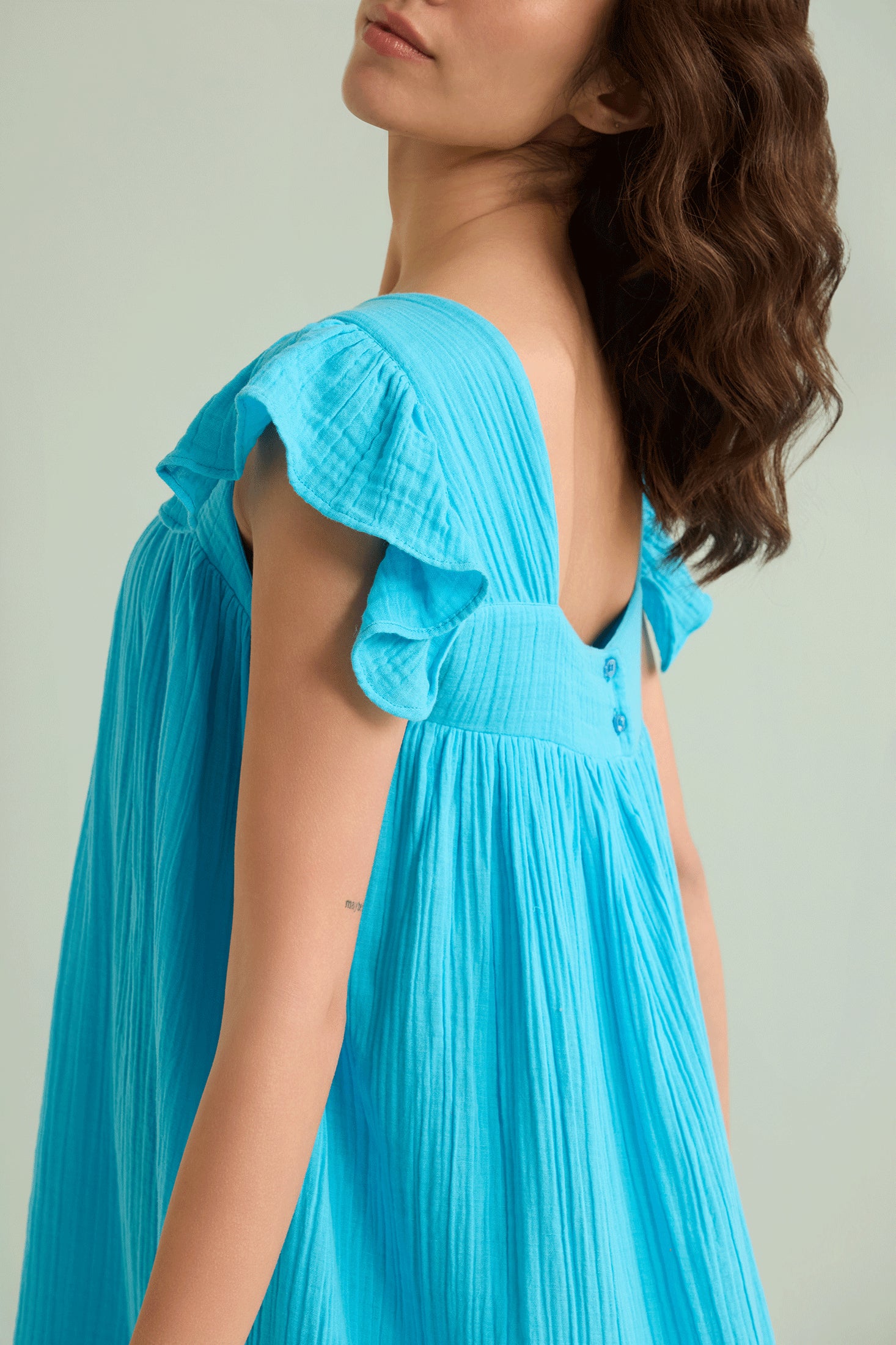 Ava's Hope Babydoll Dress in Blue - Myra USA