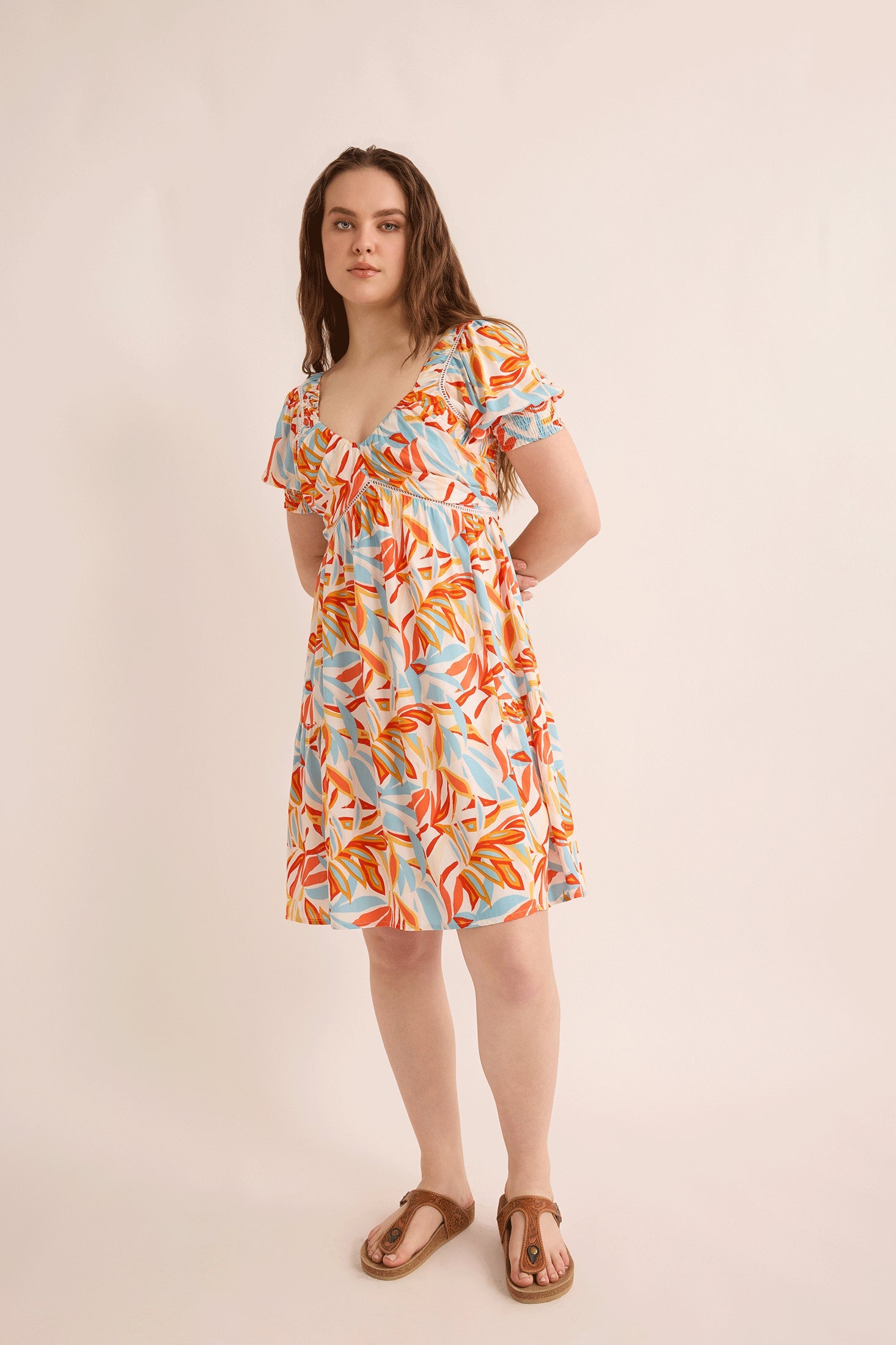 Addison Triple Print Dress In Multicolor - Myra USA