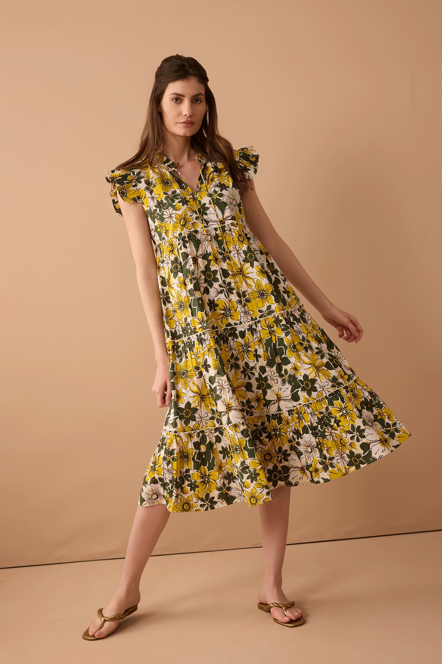 Blossom Paradise Empire Dress In Green - Myra USA
