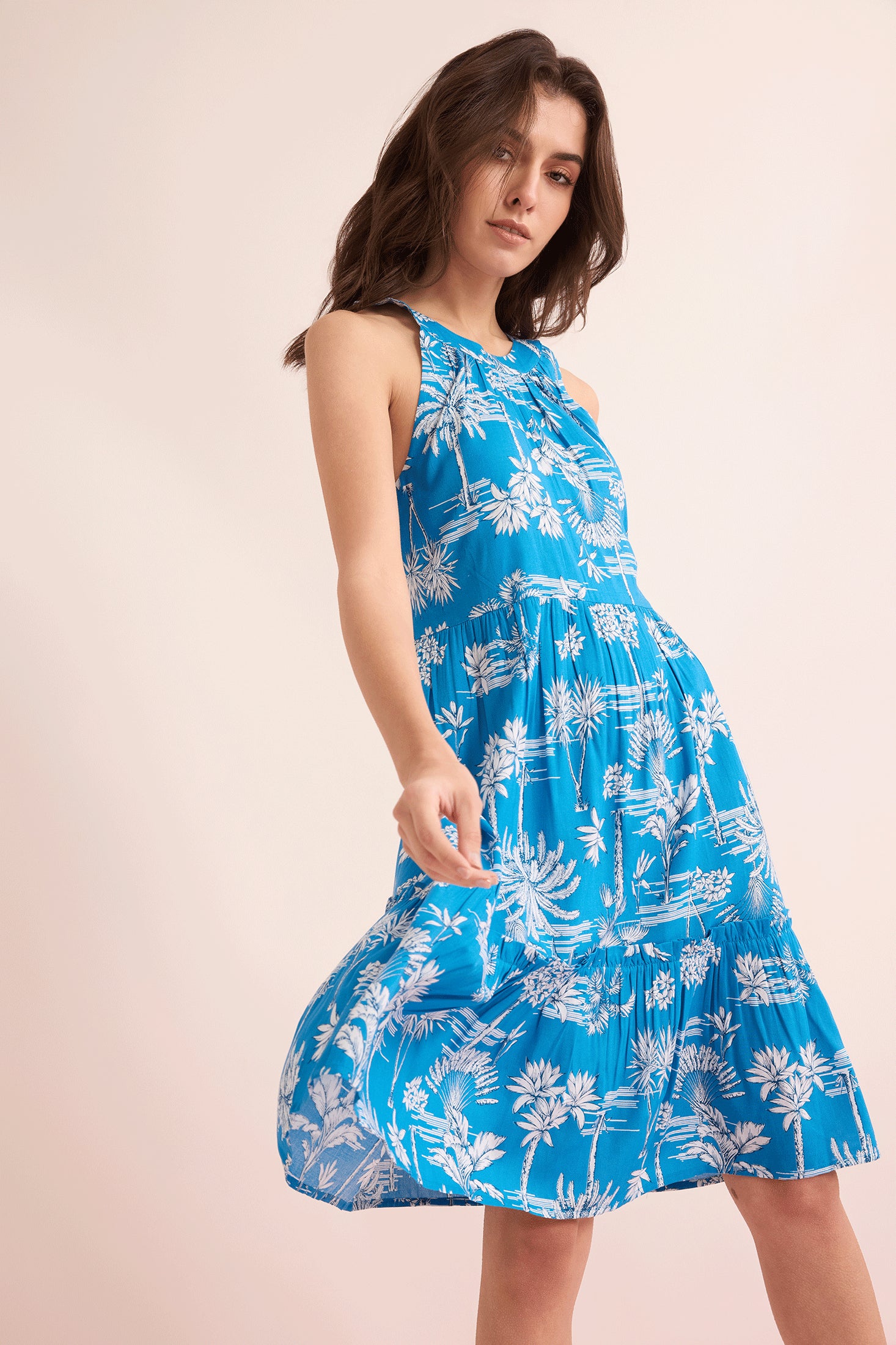 Madeline Halter Dress In blue - Myra USA