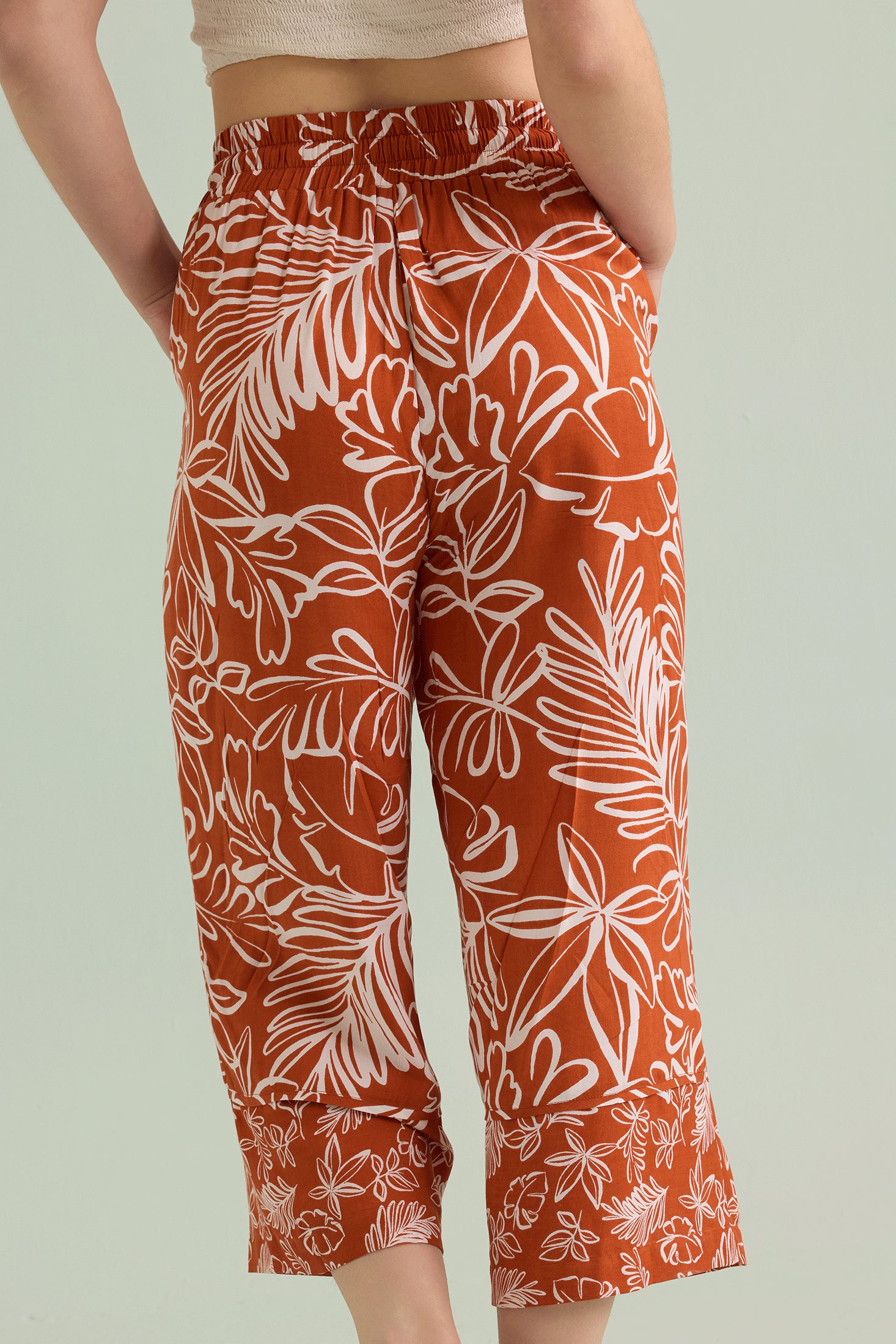 Katelyn Print Pants In Brown - Myra USA