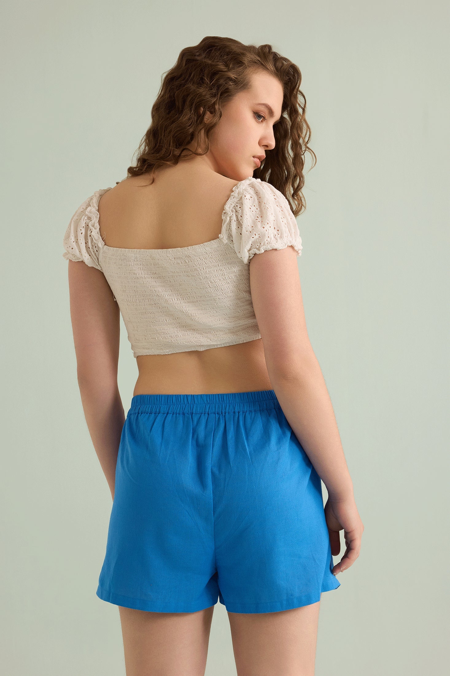 Gabriella Fashion Shorts In Blue - Myra USA