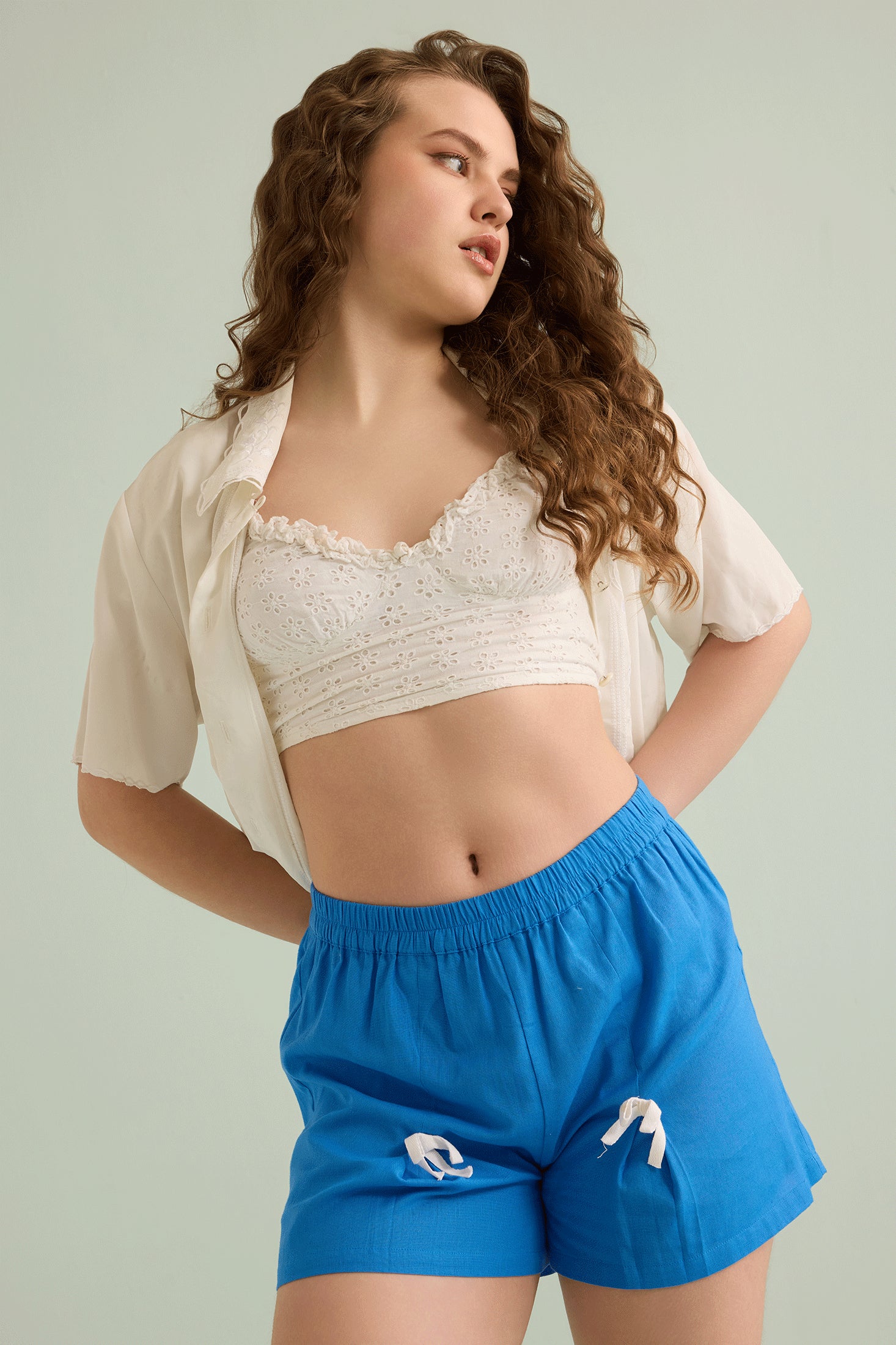 Gabriella Fashion Shorts In Blue - Myra USA