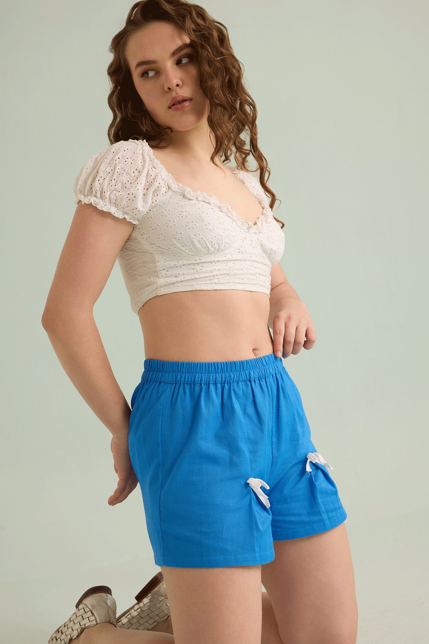 Gabriella Fashion Shorts In Blue - Myra USA