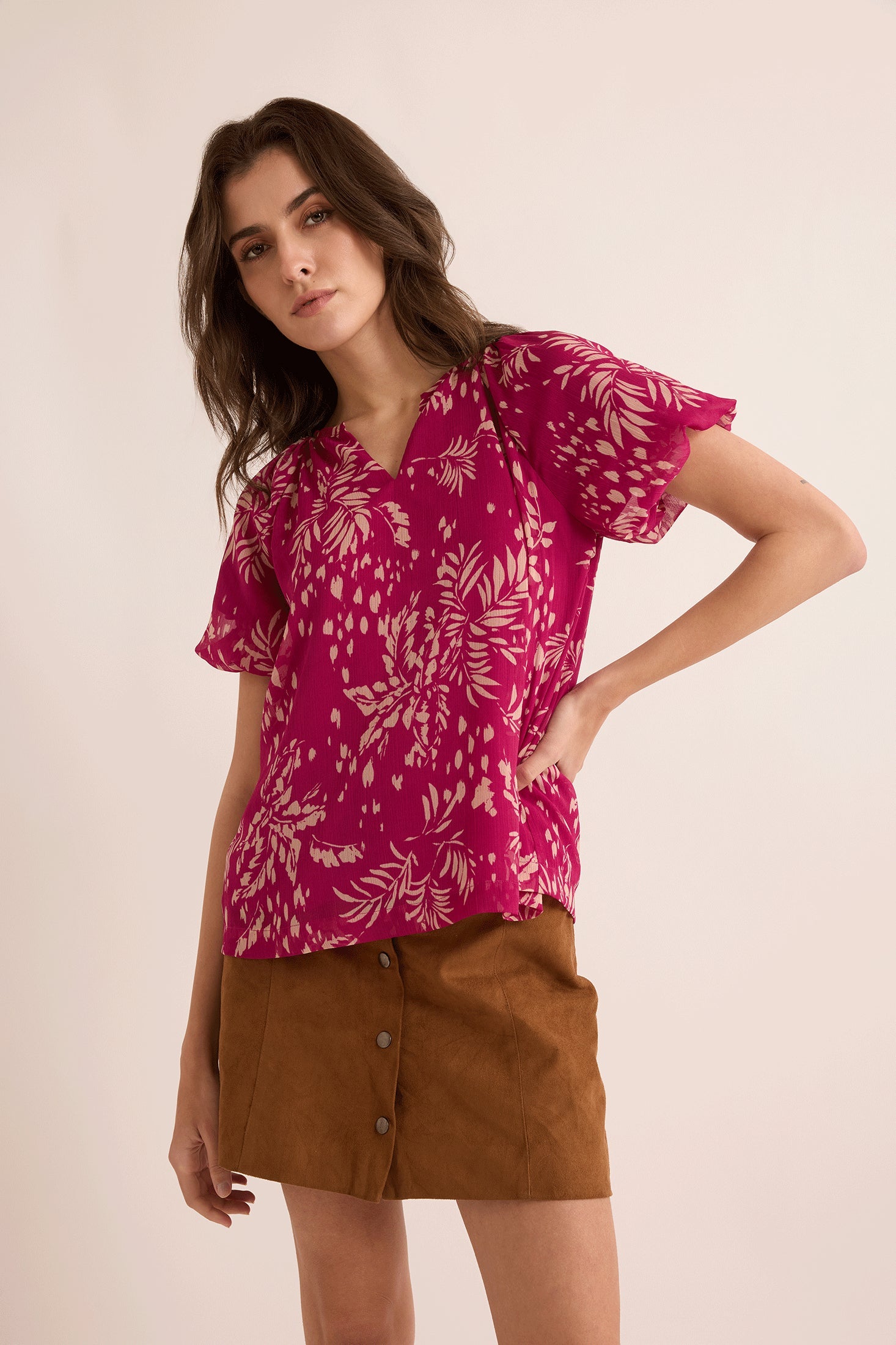 Isla Retreat Top In Dark Pink - Myra USA
