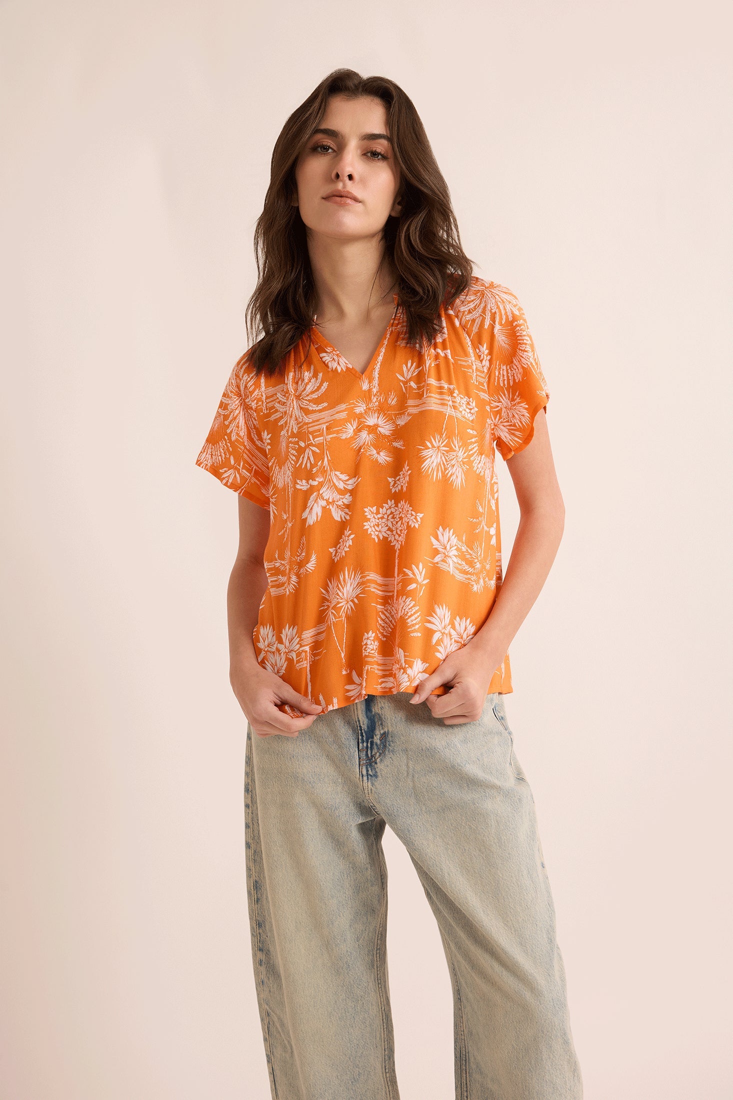 Rebecca's Repose Top In Orange - Myra USA