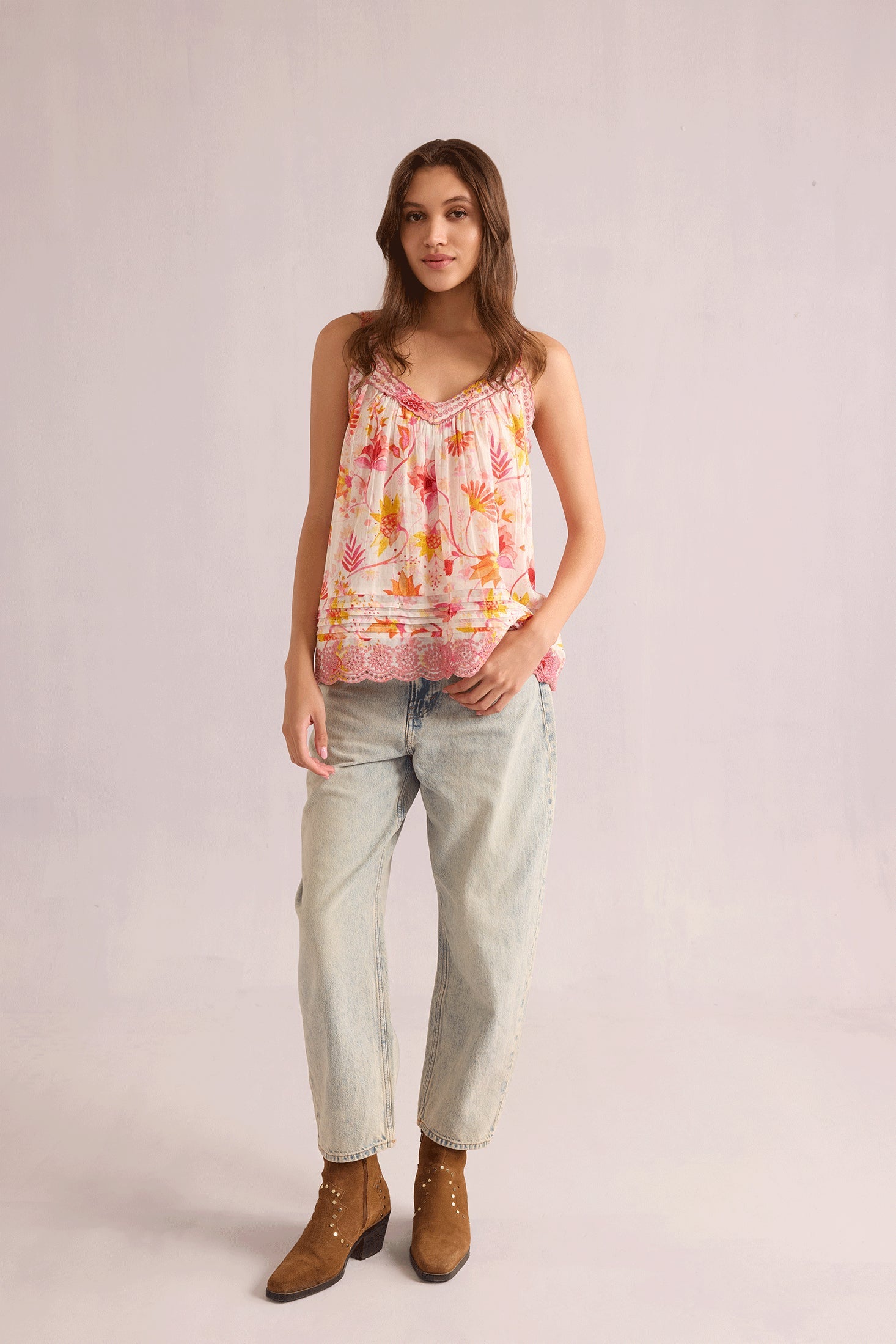Caroline's Carefree Top In Pink - Myra USA