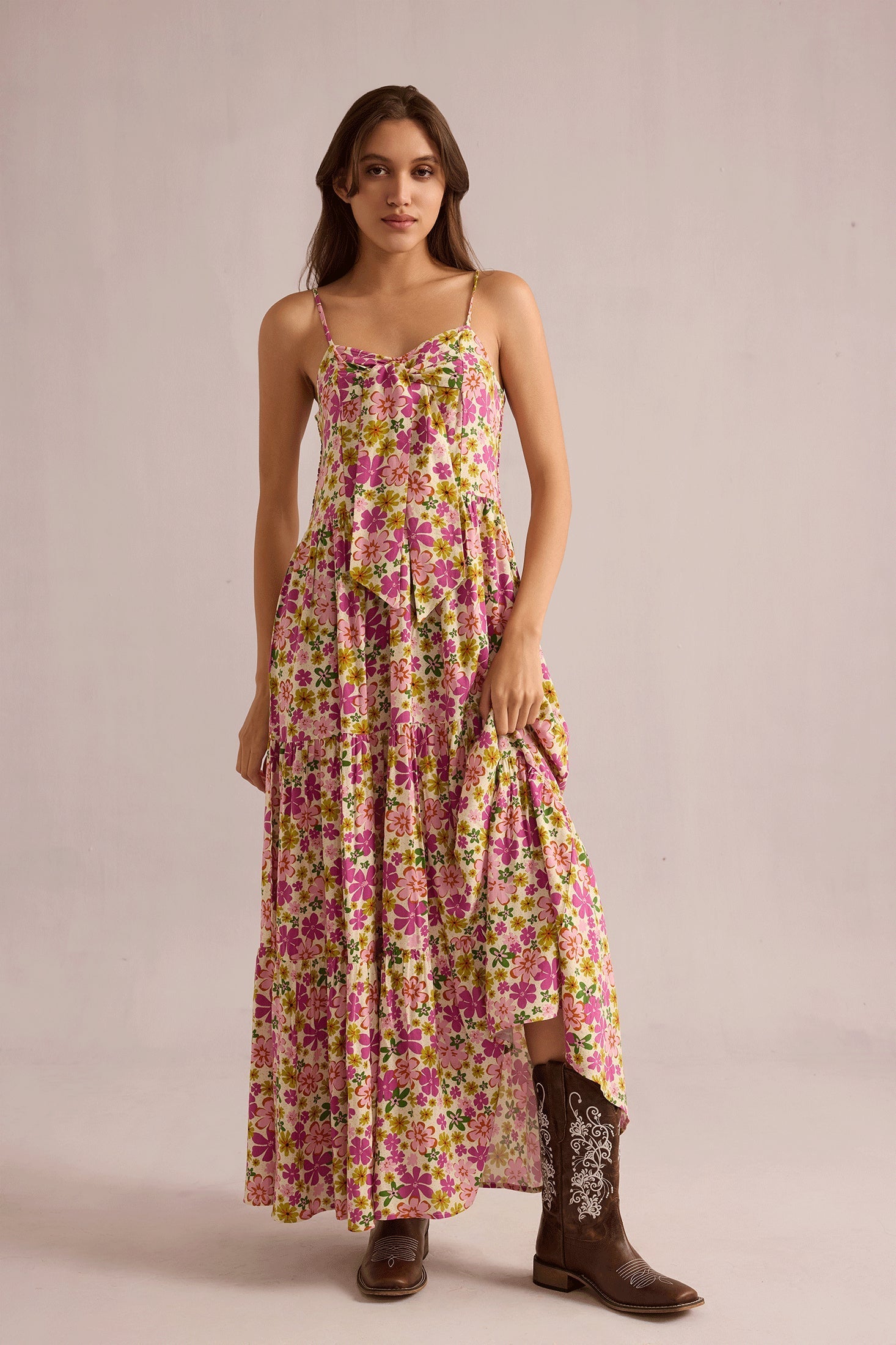 Jocelyn Joy Floral Dress In Pink - Myra USA