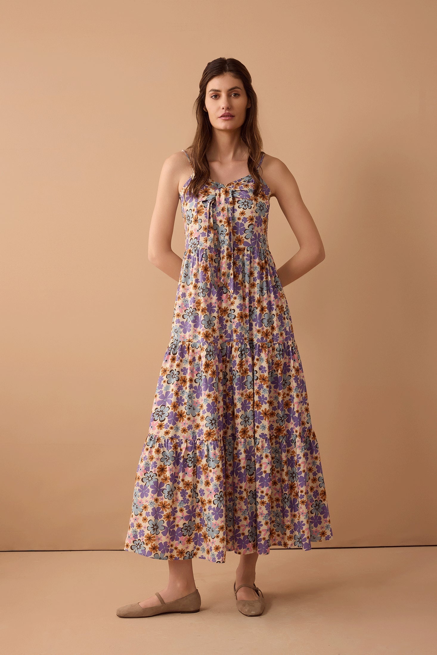 Jocelyn Joy Floral Dress In Purple - Myra USA