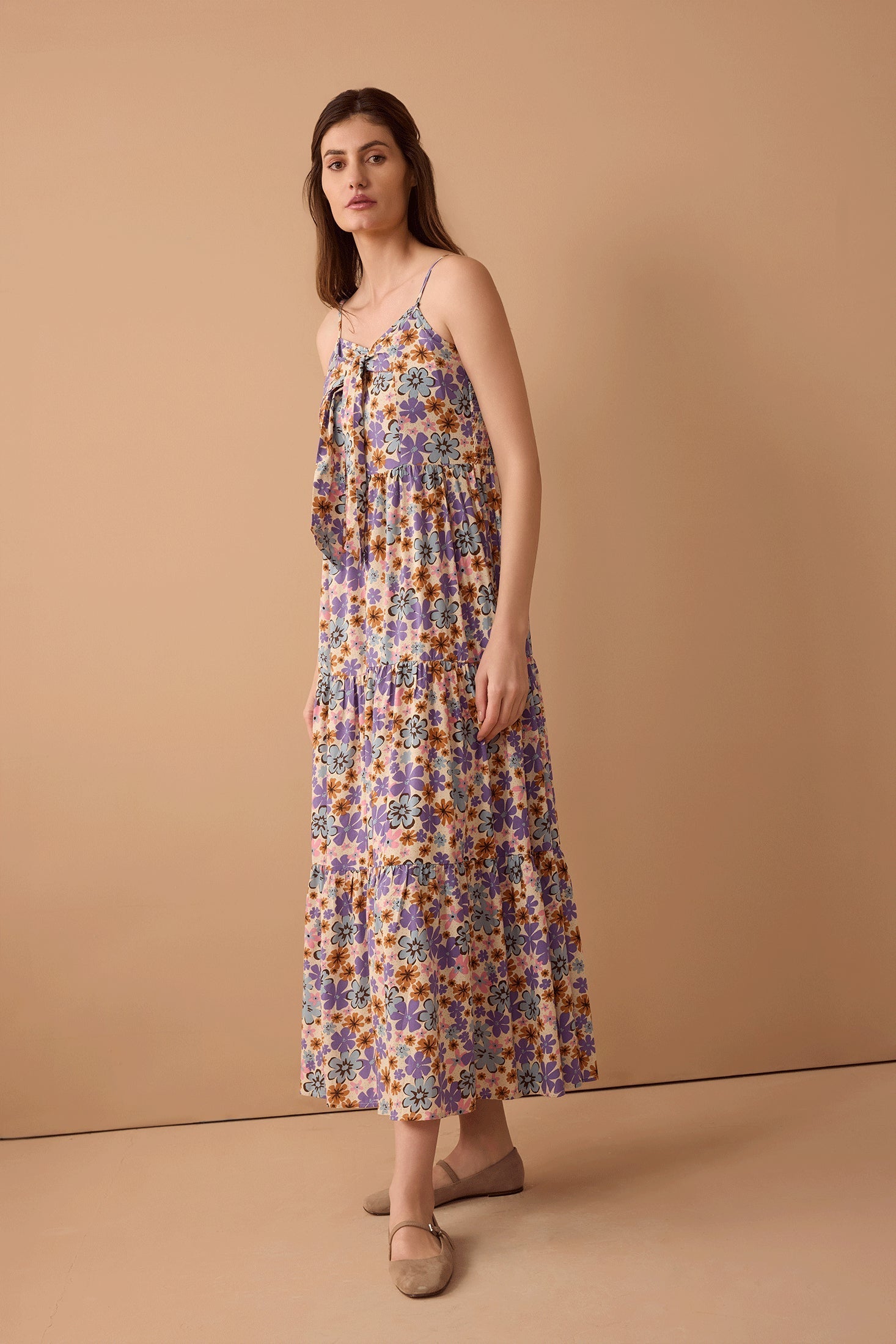 Jocelyn Joy Floral Dress In Purple - Myra USA