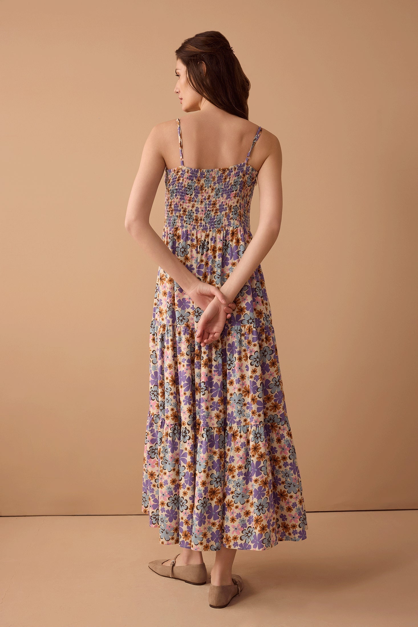 Jocelyn Joy Floral Dress In Purple - Myra USA