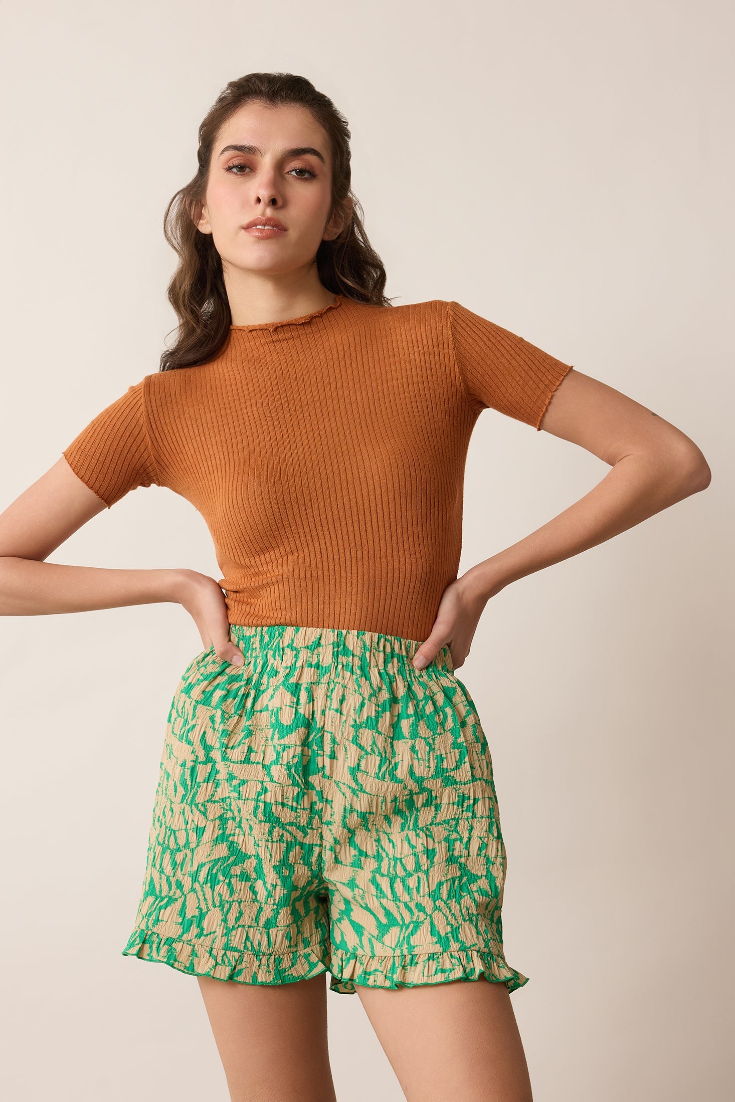 Amelia Short In Green - Myra USA